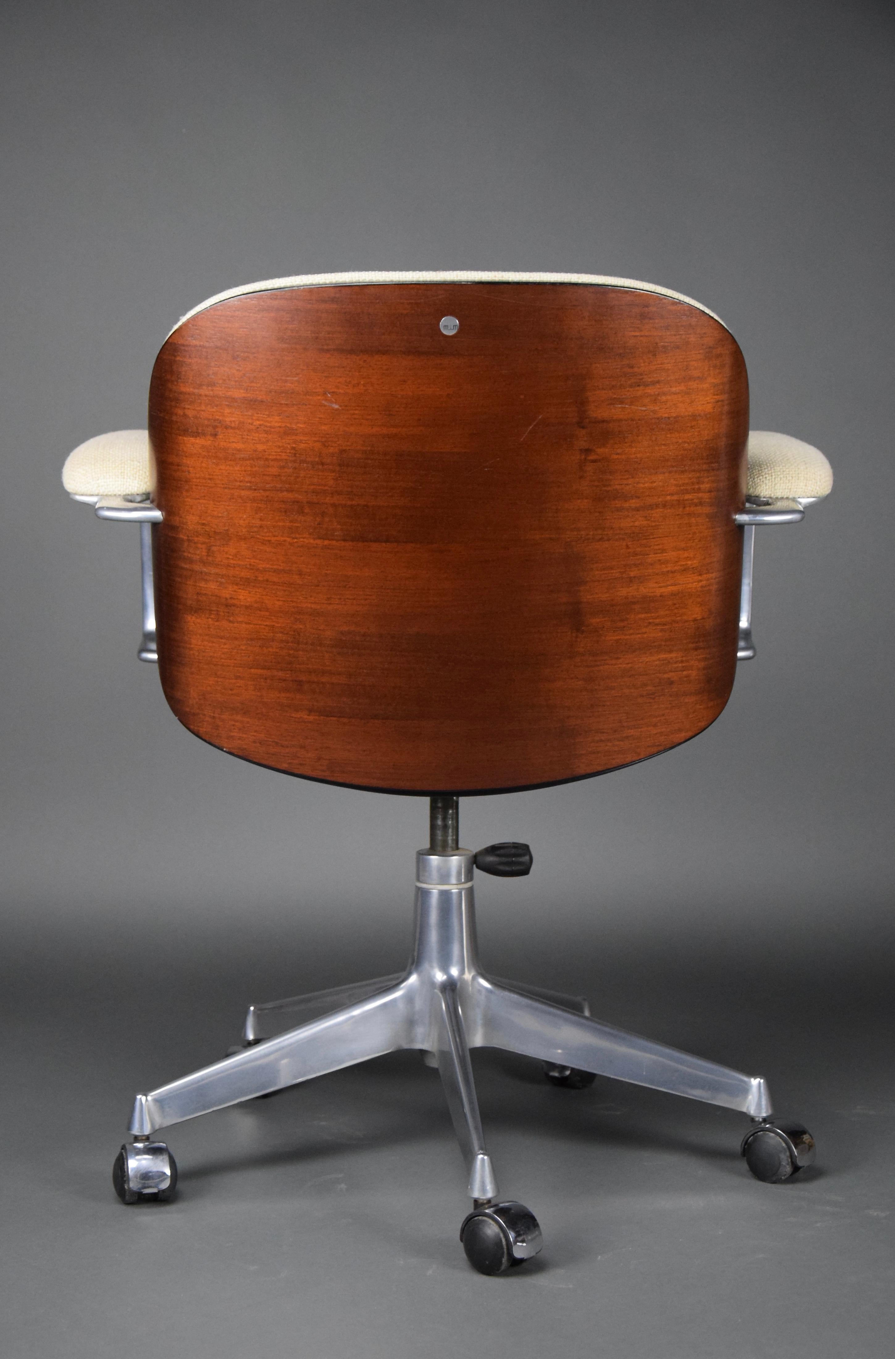Italian Mid-Century Modern Office Chair by Ico Parisi for MiM Roma 1