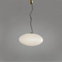 Italian mid-century modern opaline glass ceiling lamp 1104 for Stilnovo, 1960s