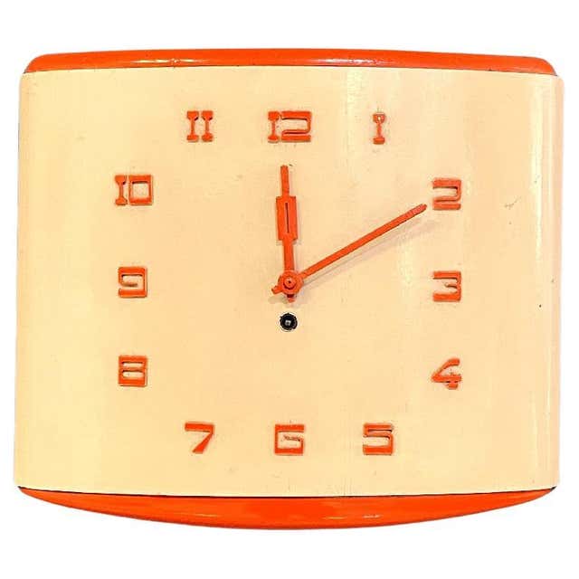 1970s Orange Flip Clock by Sankyo – Space Age Design Sculptural Desk ...