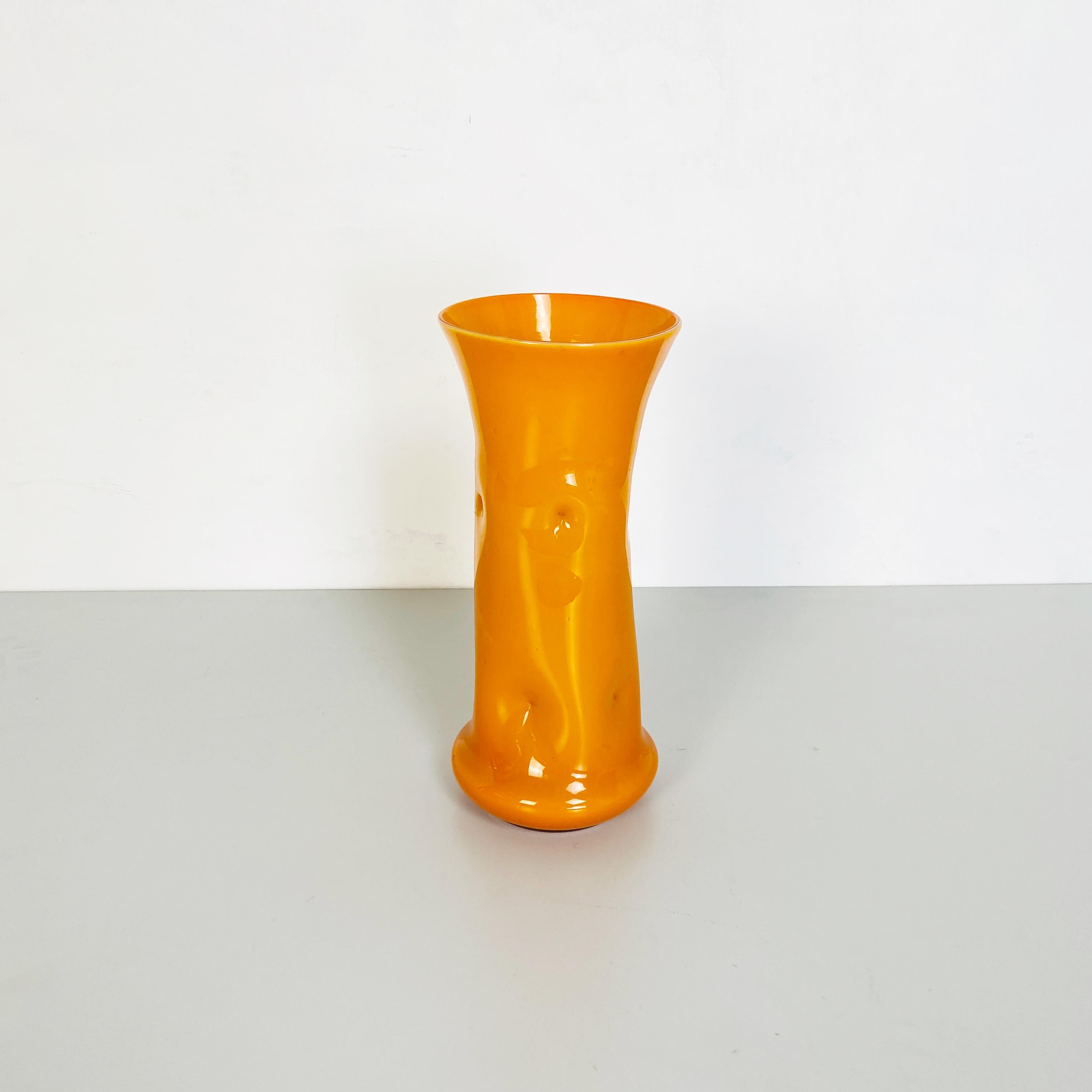 1970 orange glass vase
