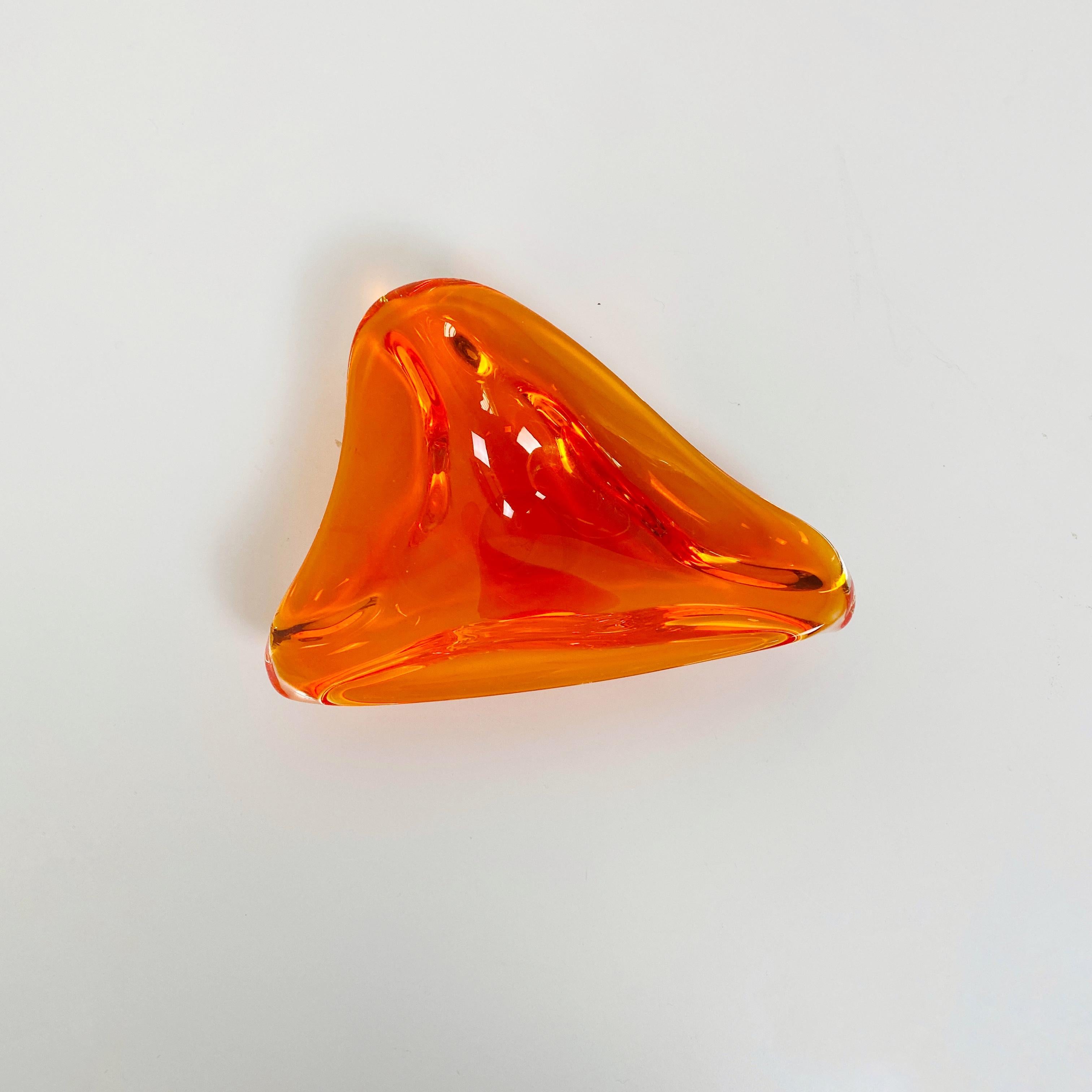 Italian Mid-Century Modern Orange Murano Glass Ashtray, 1970s 6
