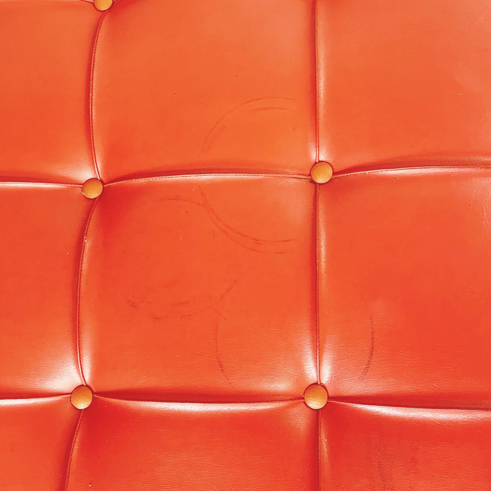 Italian Mid-Century Modern Orange Red Leather Daybed, 1970s 1