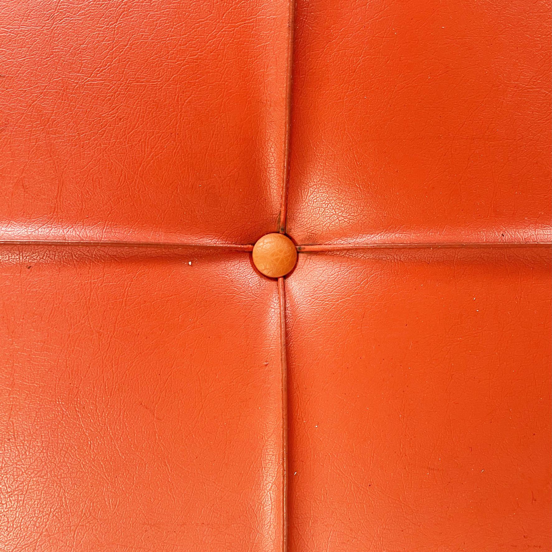 Italian Mid-Century Modern Orange Red Leather Daybed, 1970s 2