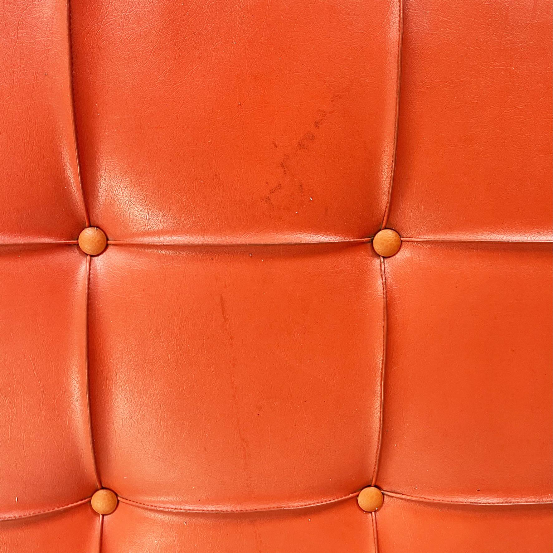 Italian Mid-Century Modern Orange Red Leather Daybed, 1970s 3