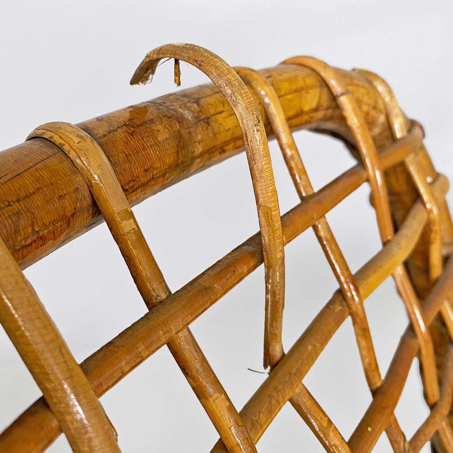 Italian mid-century modern outdoor rattan chairs with armrests, 1960s For Sale 5