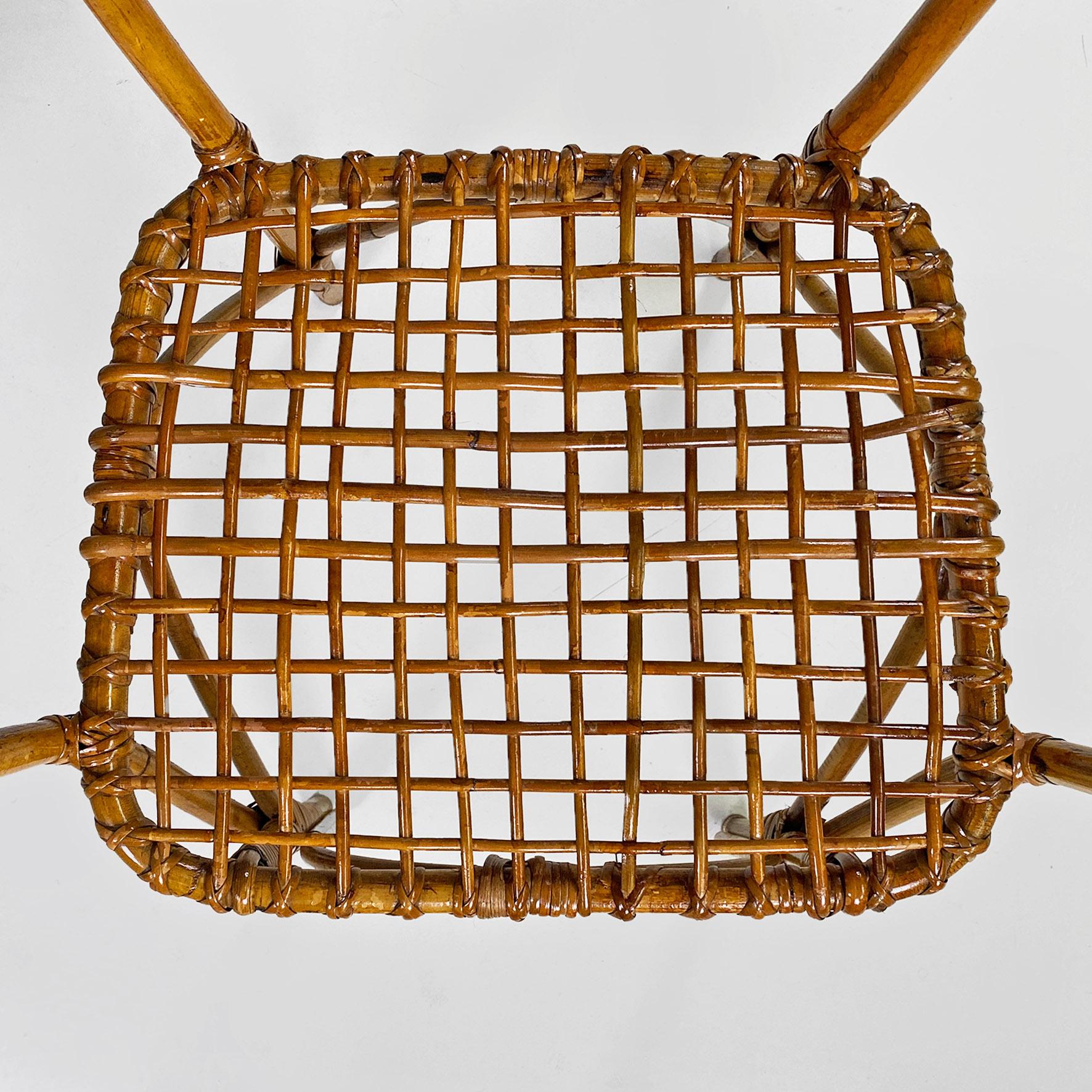 Italian mid-century modern outdoor rattan chairs with armrests, 1960s For Sale 9