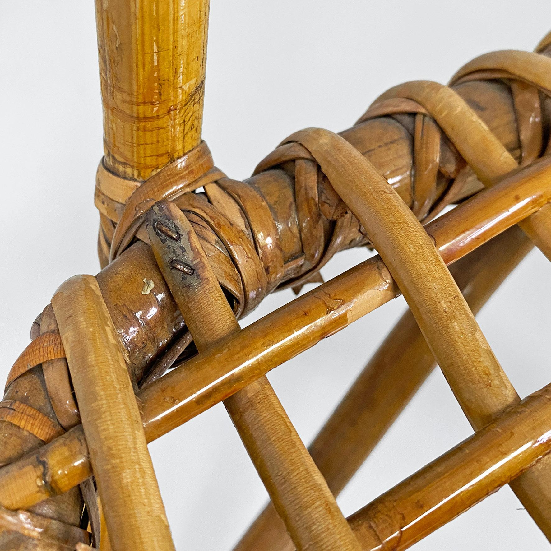 Italian mid-century modern outdoor rattan chairs with armrests, 1960s For Sale 12