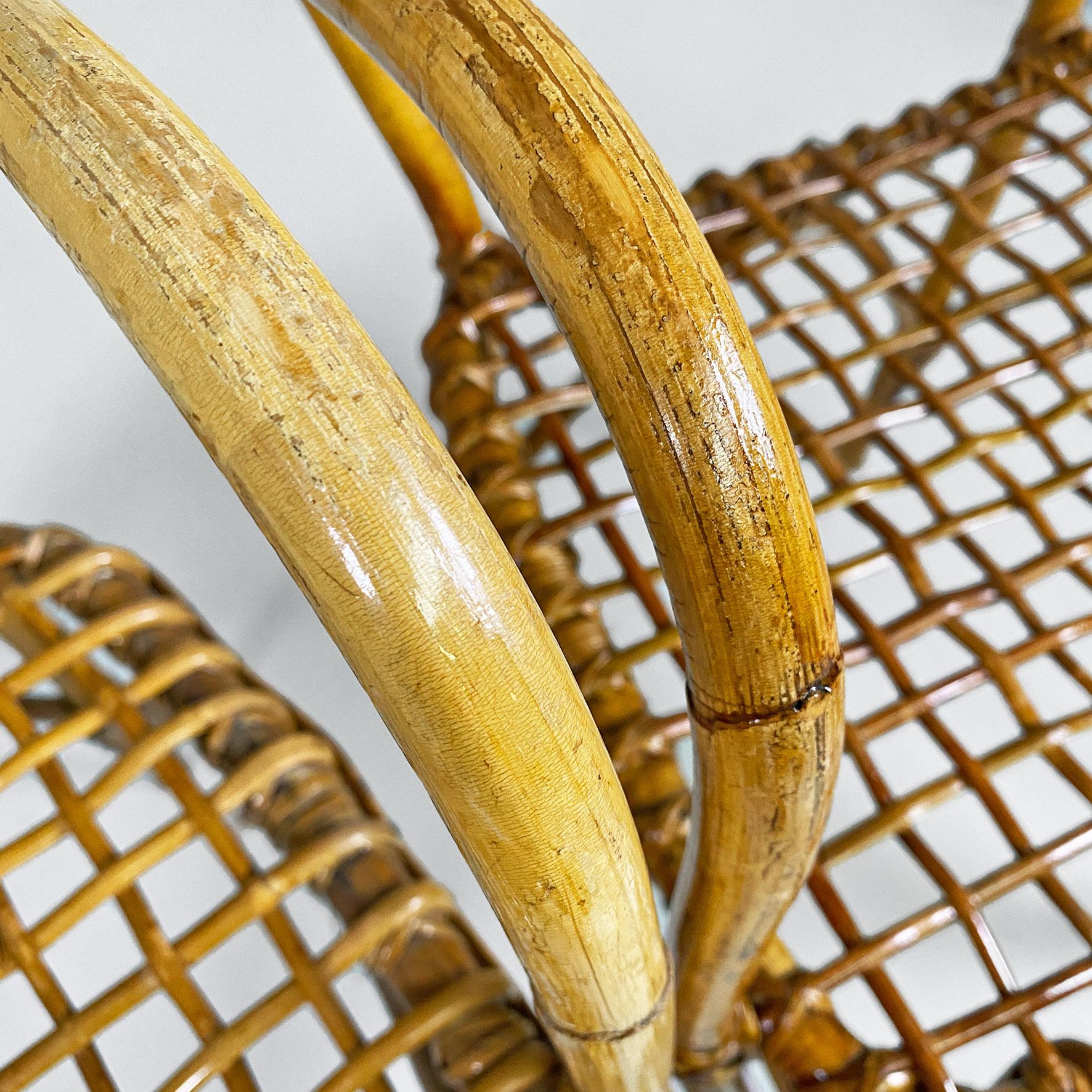 Italian mid-century modern outdoor rattan chairs with armrests, 1960s For Sale 14