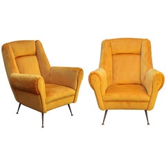 Italian Mid-Century Modern Pair of Armchairs by ISA Bergamo, 1955