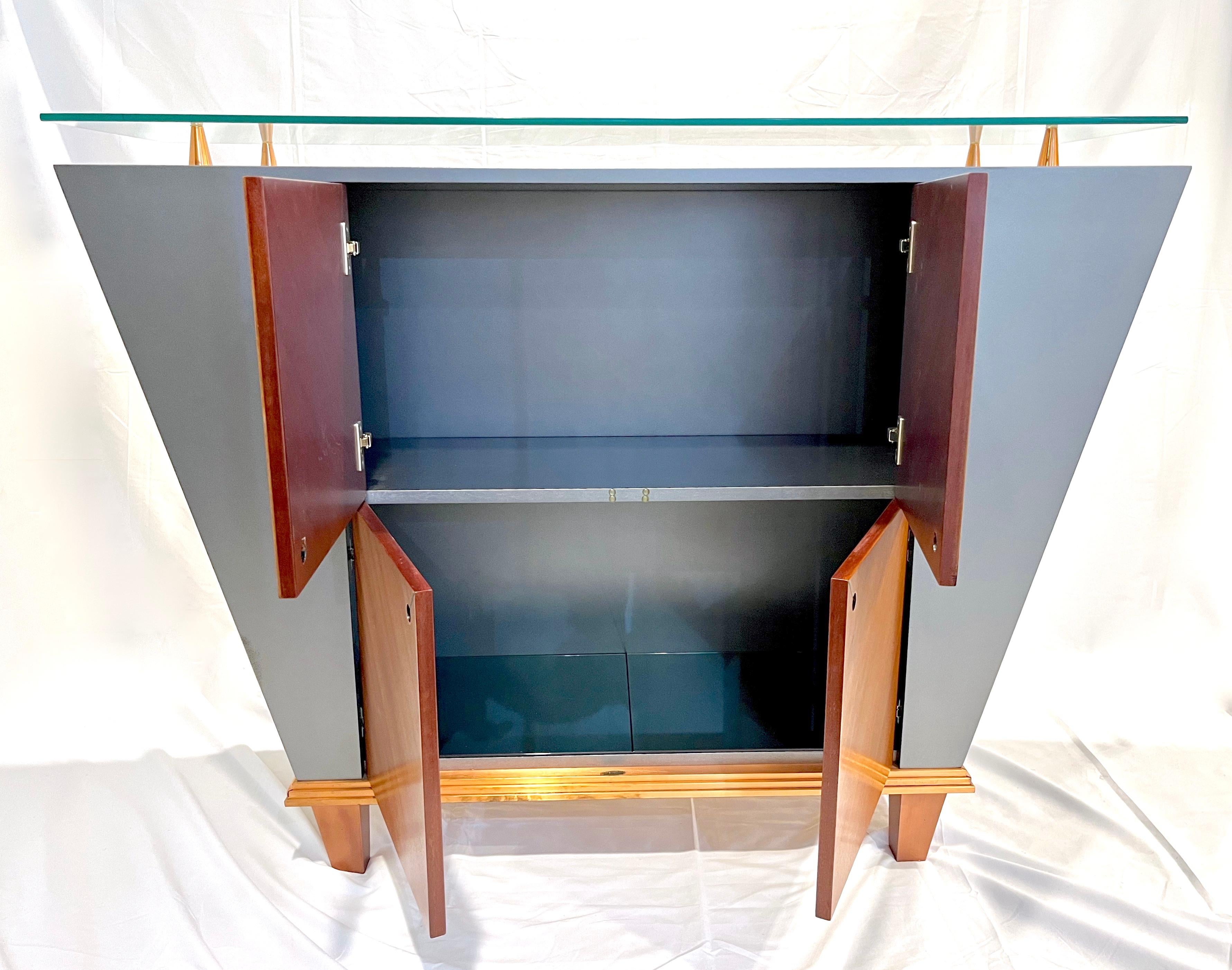 Italienisches Sideboard-Paar aus Kupfer und grauem Lack von Pallucco, Moderne der Mitte des Jahrhunderts im Angebot 5
