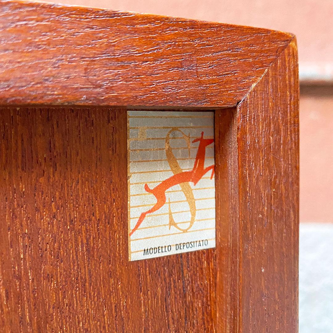 Italian Mid-Century Modern Pair of Teak and Metal Details Sideboards, 1960s For Sale 8