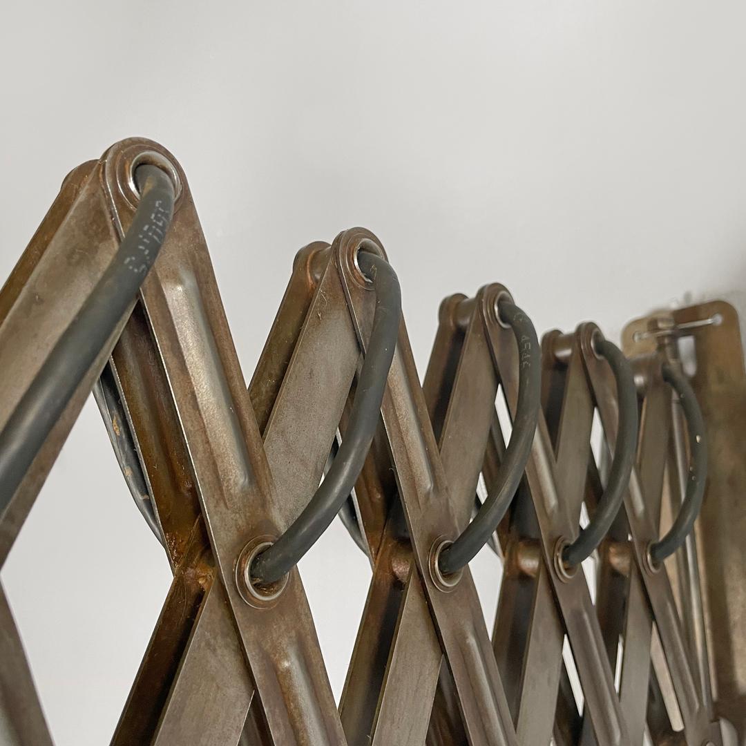 Italian mid-century modern pantograph wall lamps with white metal diffuser 1960s For Sale 9