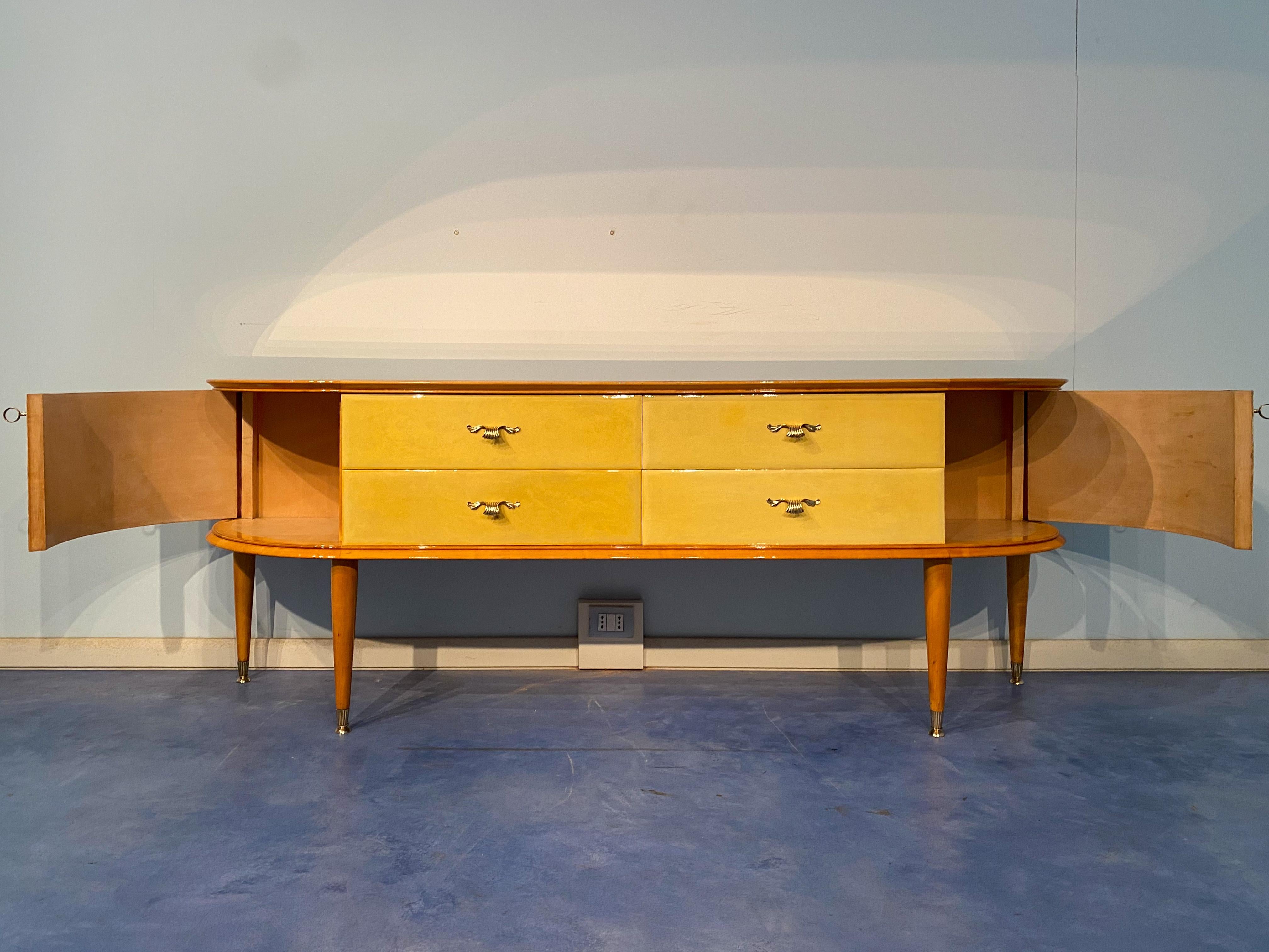 Italian Mid-Century Modern Parchment Sideboard, Italy, 1950 3