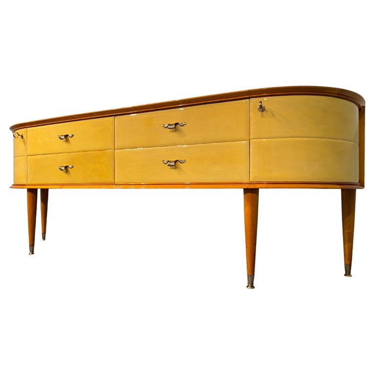 Italian Mid-Century Modern Parchment Sideboard, Italy, 1950 For Sale