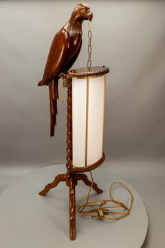 Italian Mid-Century Modern Parrot Floor Lamp Lantern, attr. to Aldo Tura, 1950s