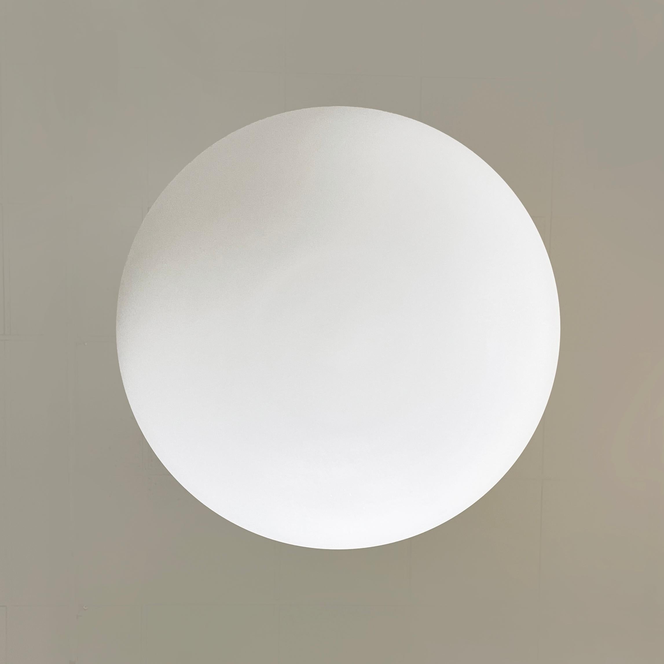 Lustre Pastil italien en verre opalin du milieu du siècle dernier par Stilnovo, années 50 1