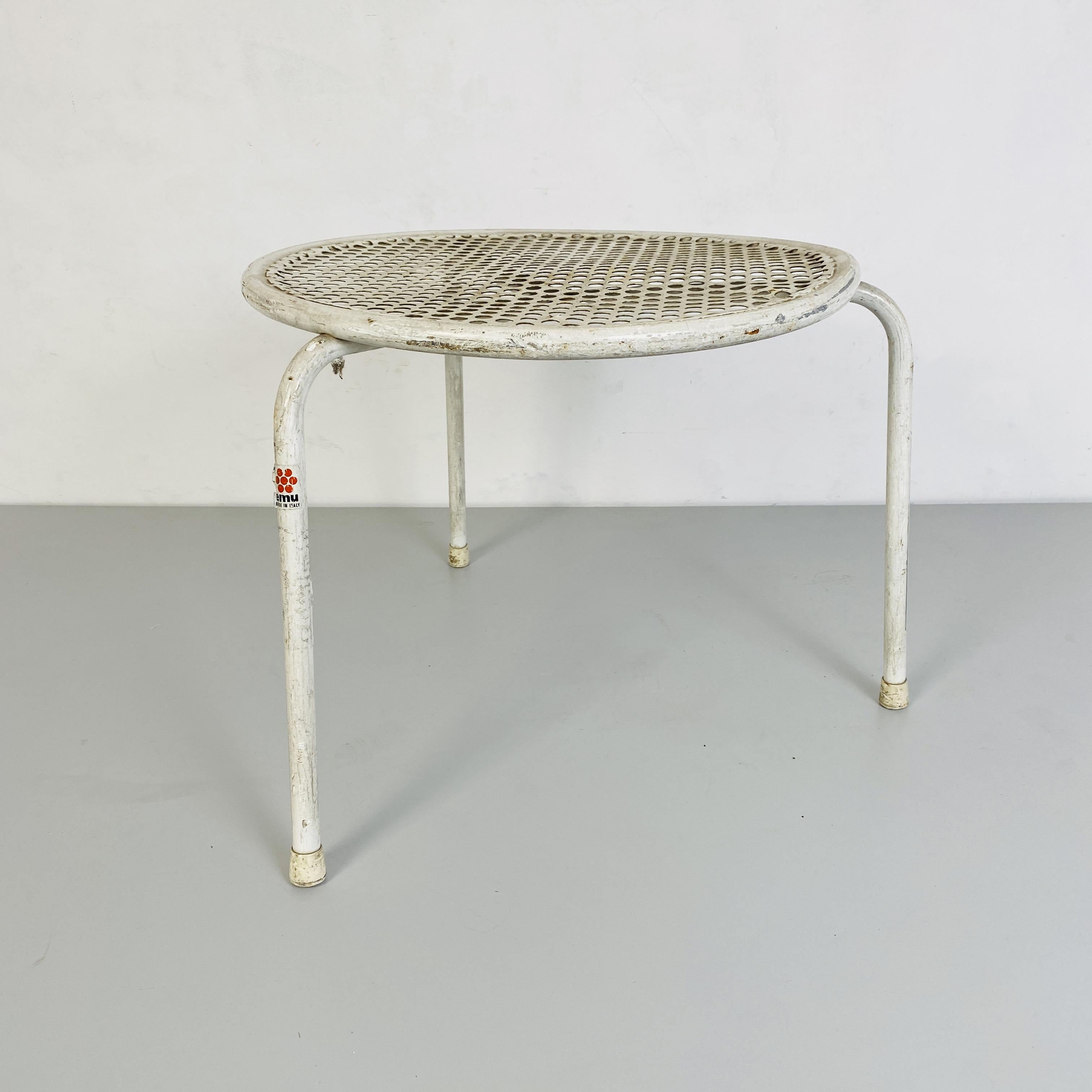 Mid-20th Century Italian Mid-Century Modern Perforated Metal Outdoor Table by Emu, 1960s For Sale