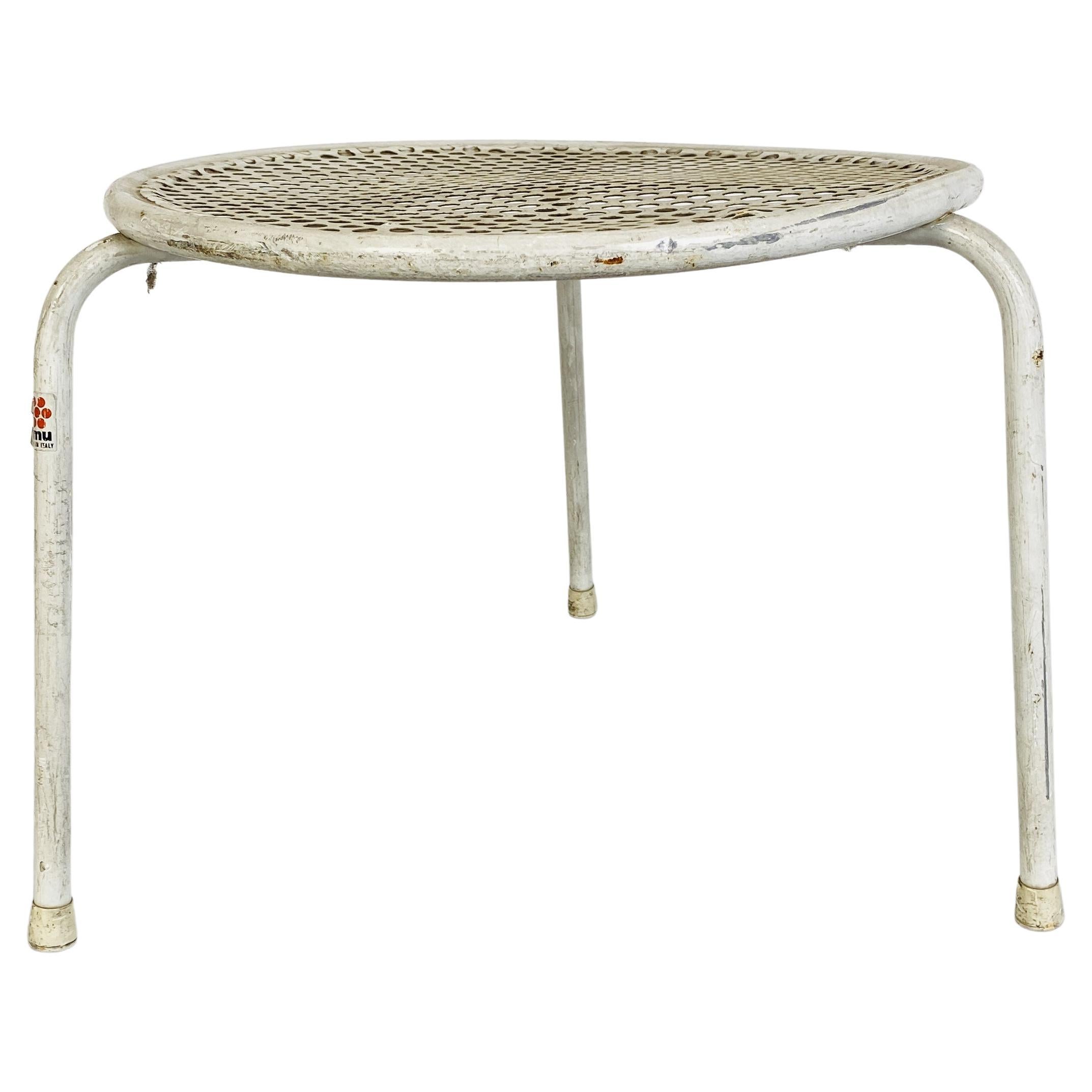 Italian Mid-Century Modern Perforated Metal Outdoor Table by Emu, 1960s For Sale