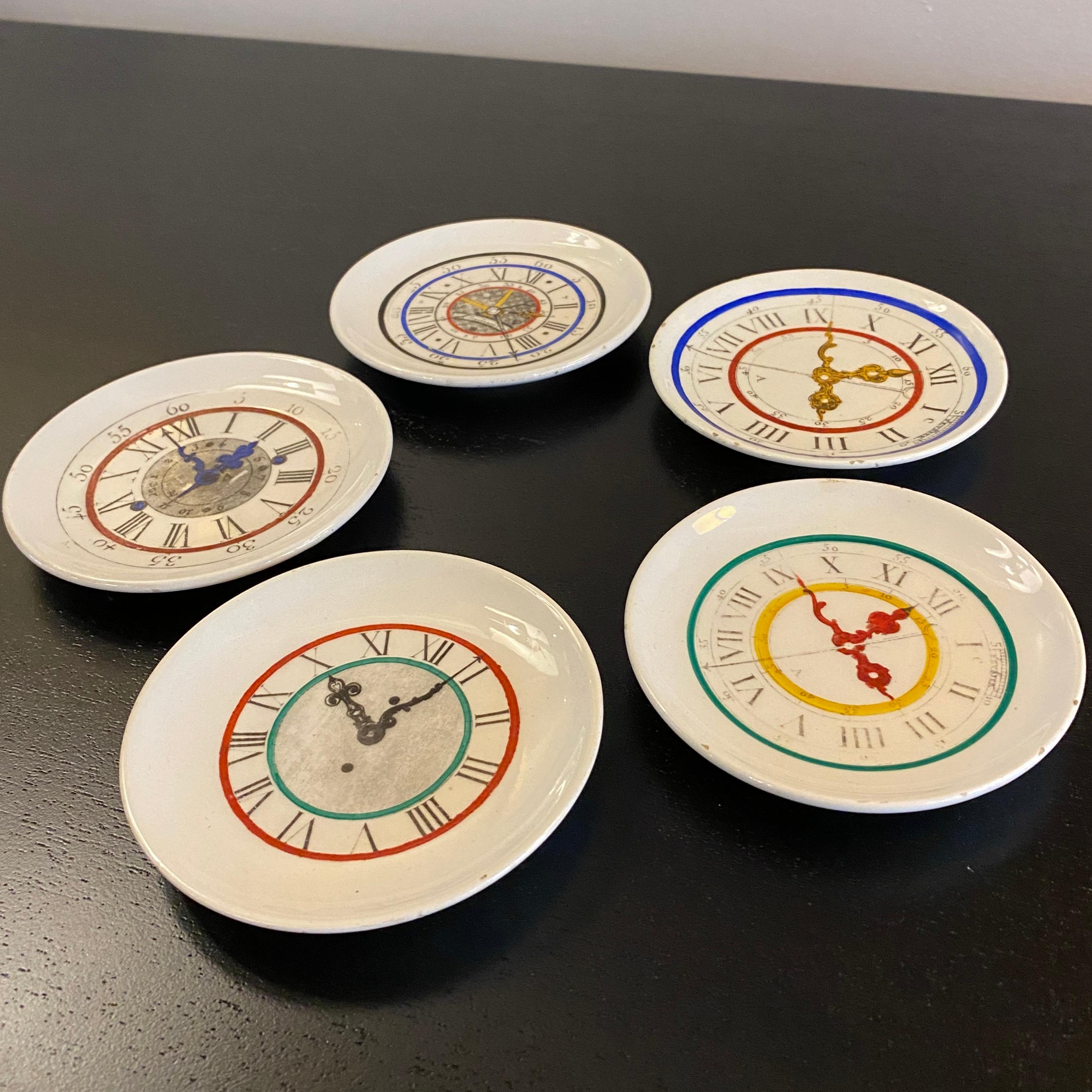 Porcelain Italian Mid-Century Modern Petite Clock Plates For Sale