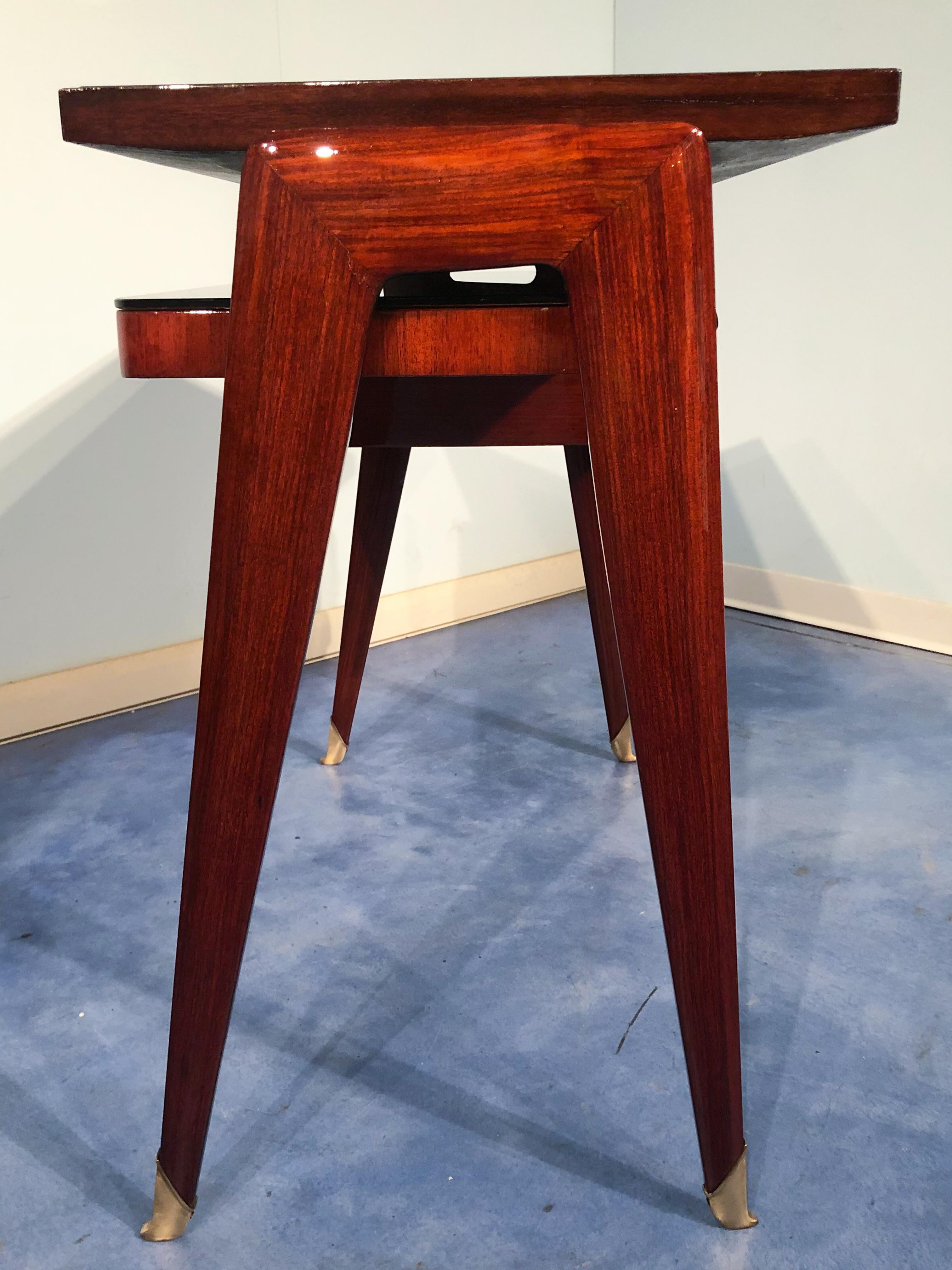 Italian Mid-Century Modern Petite Desk in Teak Designed by Vittorio Dassi, 1950s 5