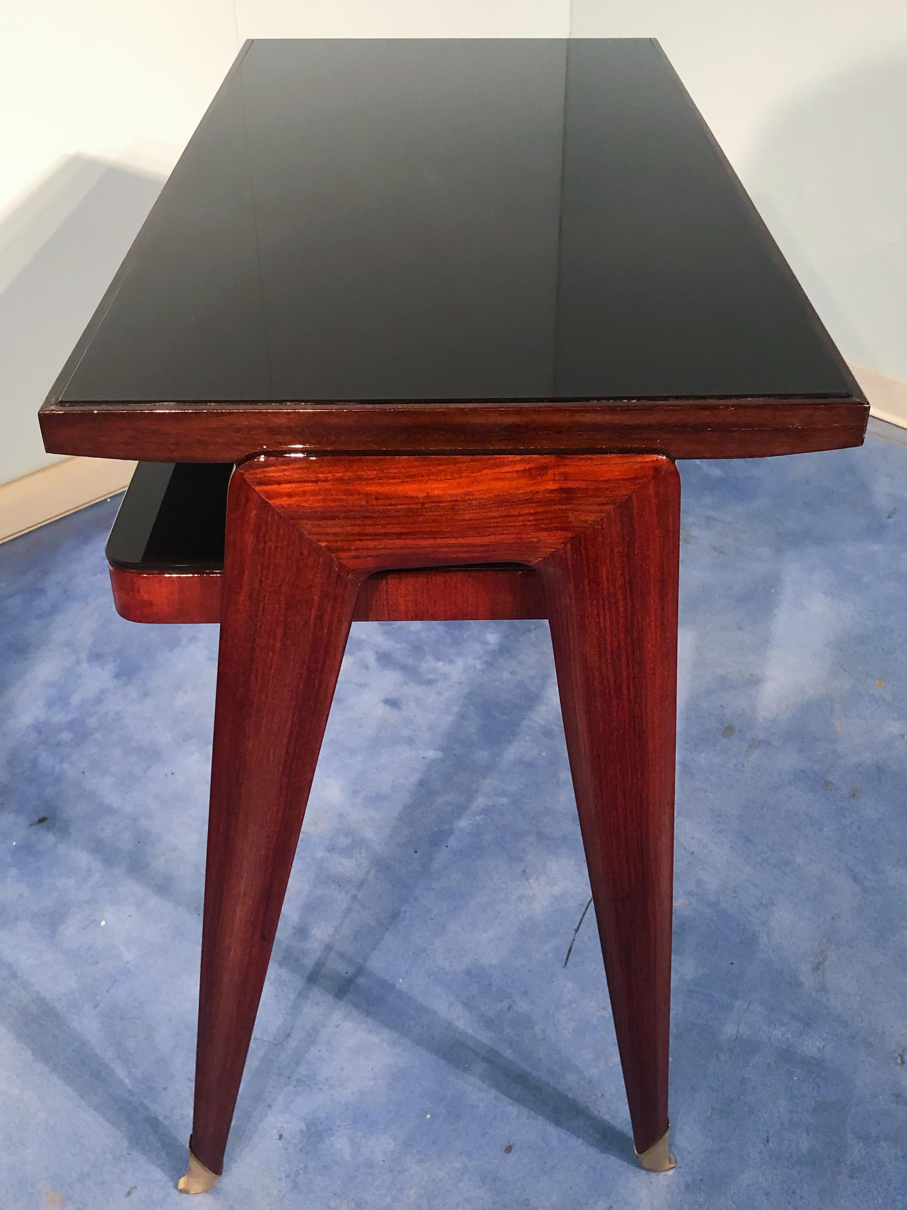Italian Mid-Century Modern Petite Desk in Teak Designed by Vittorio Dassi, 1950s 6