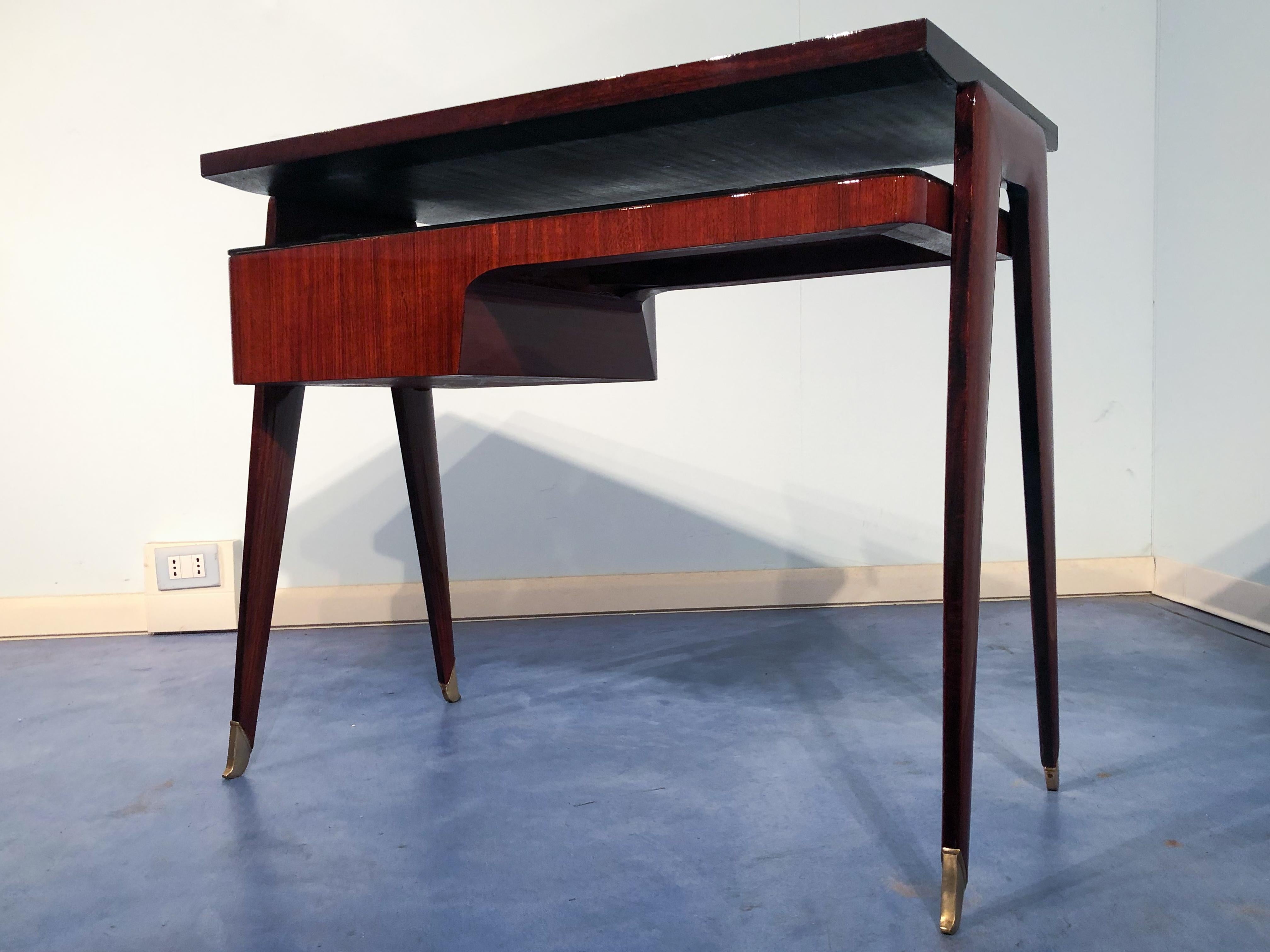 Italian Mid-Century Modern Petite Desk in Teak Designed by Vittorio Dassi, 1950s 7