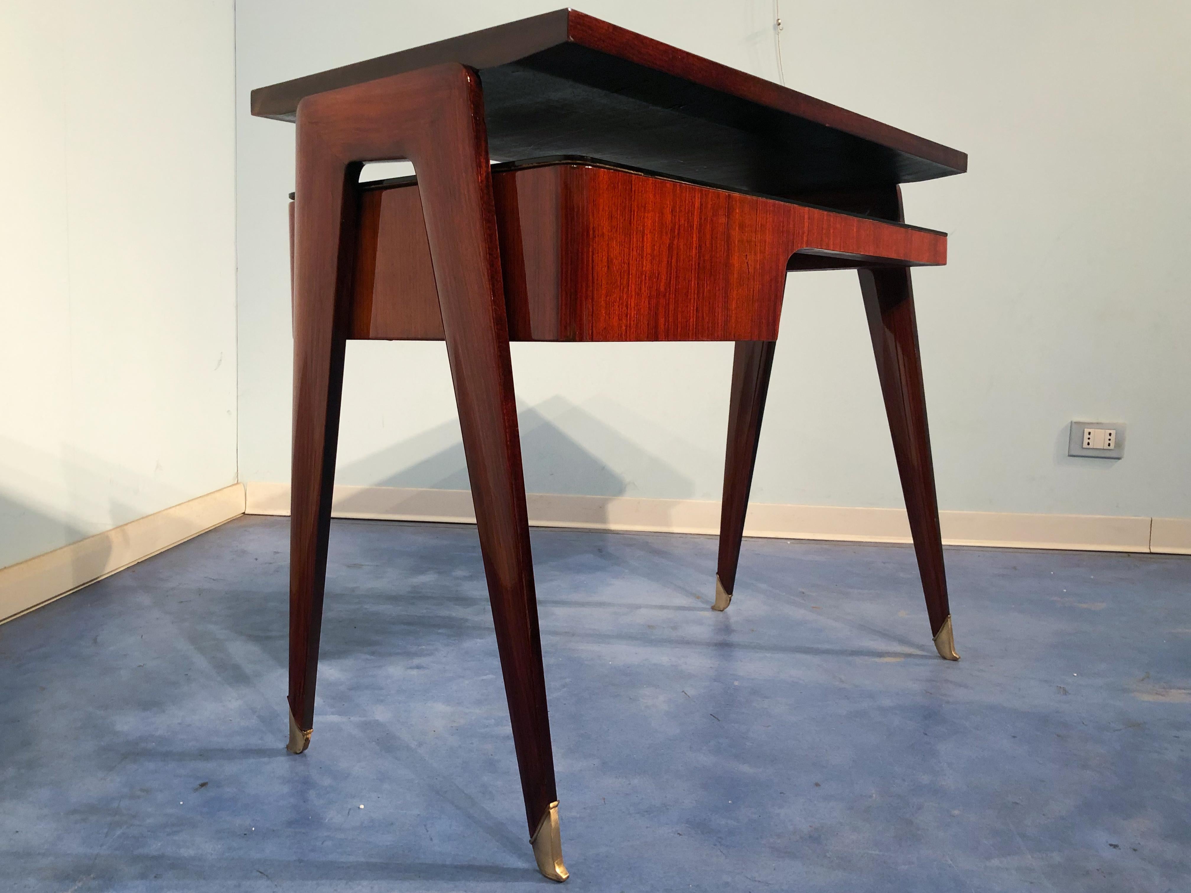 Italian Mid-Century Modern Petite Desk in Teak Designed by Vittorio Dassi, 1950s 8
