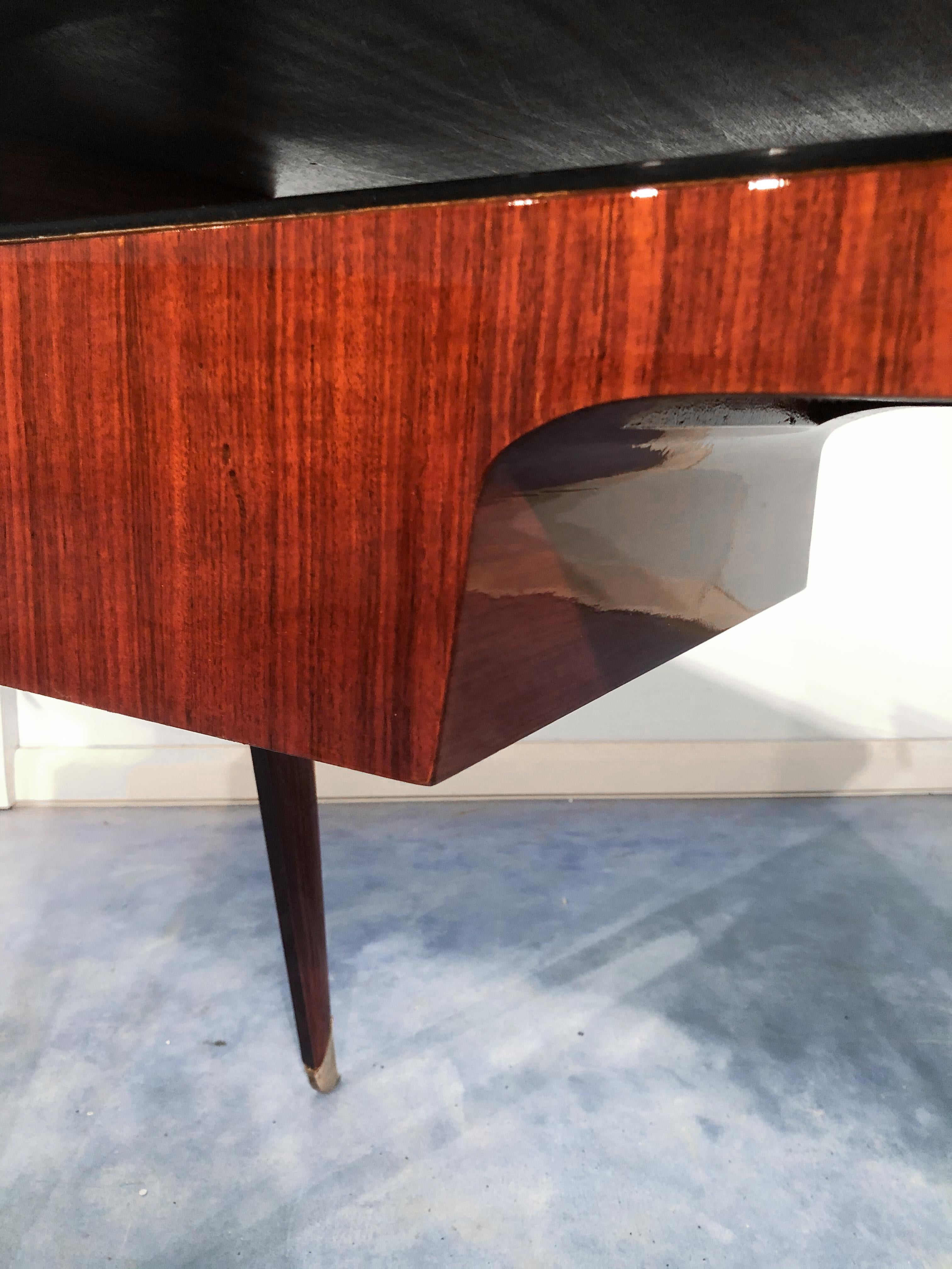 Italian Mid-Century Modern Petite Desk in Teak Designed by Vittorio Dassi, 1950s 9