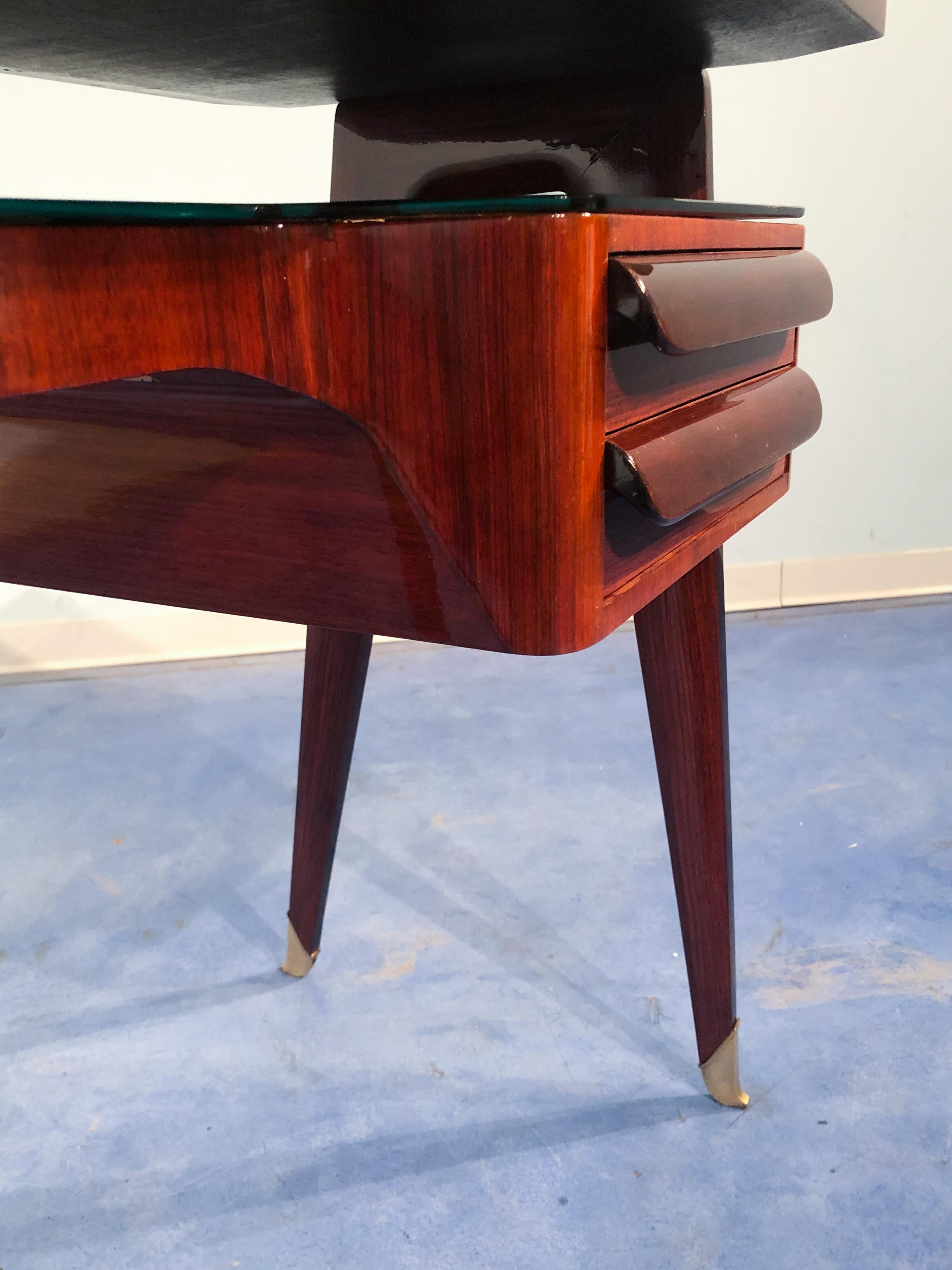 Italian Mid-Century Modern Petite Desk in Teak Designed by Vittorio Dassi, 1950s 10