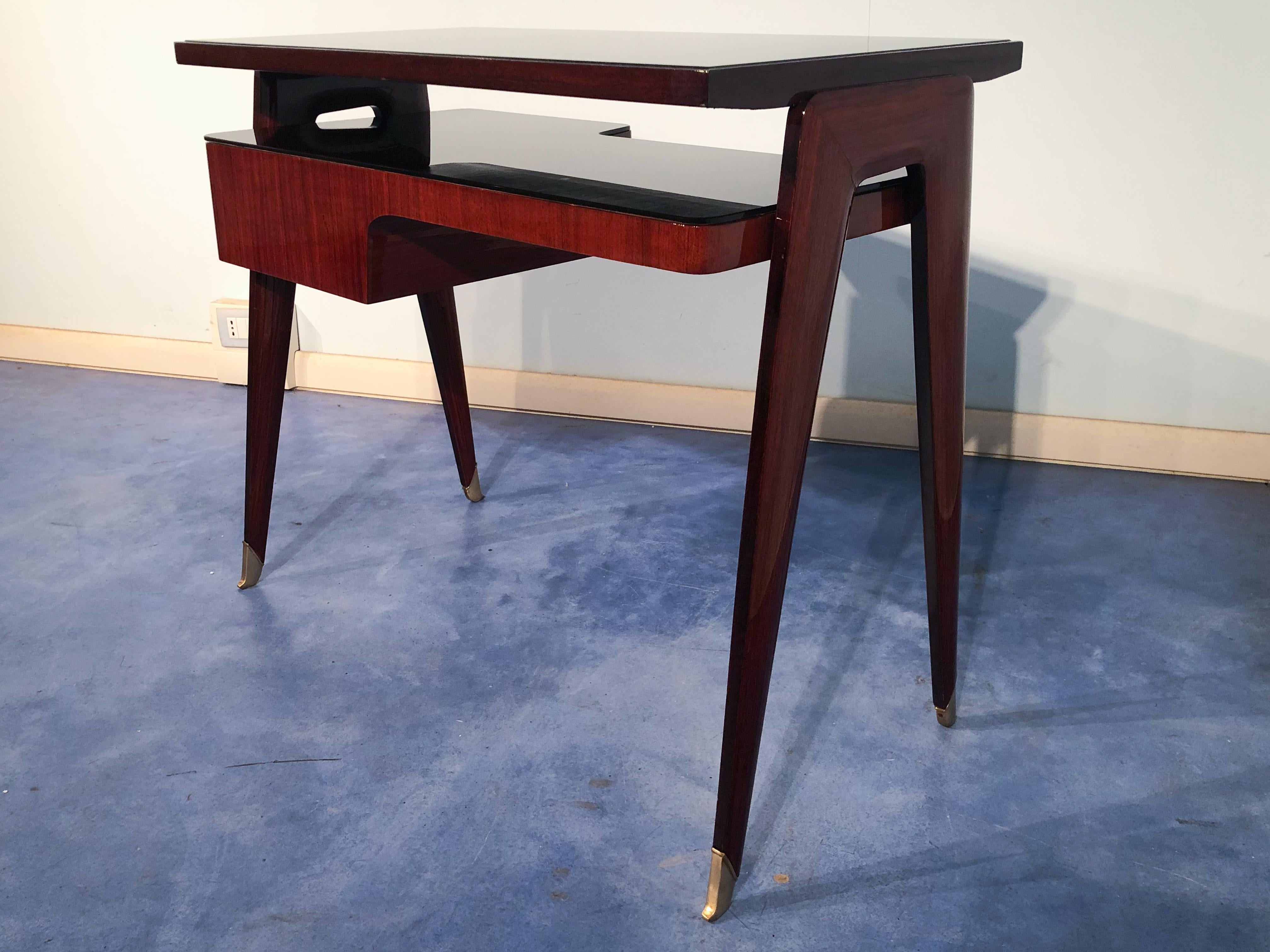 Italian Mid-Century Modern Petite Desk in Teak Designed by Vittorio Dassi, 1950s 3