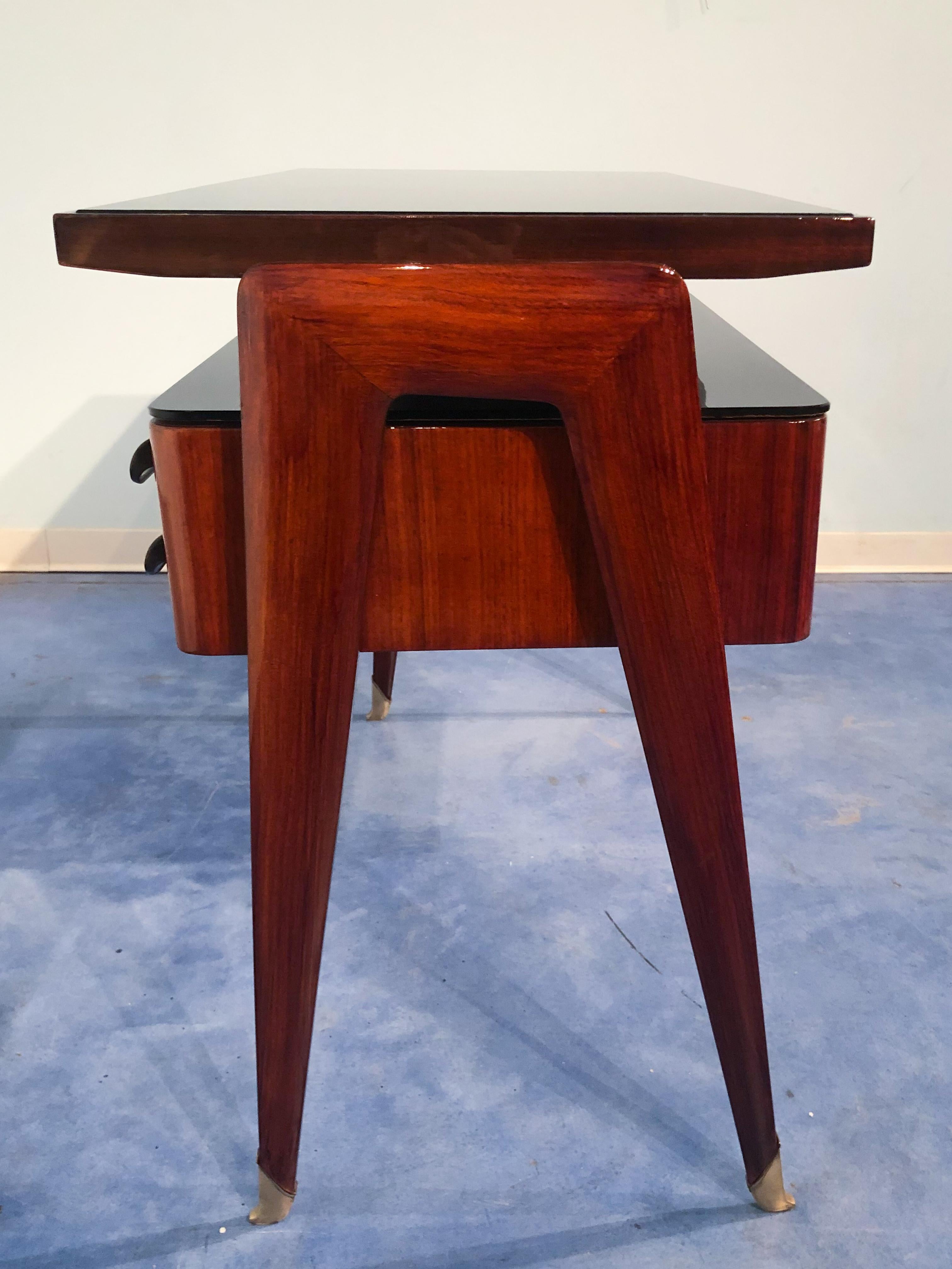 Italian Mid-Century Modern Petite Desk in Teak Designed by Vittorio Dassi, 1950s 4
