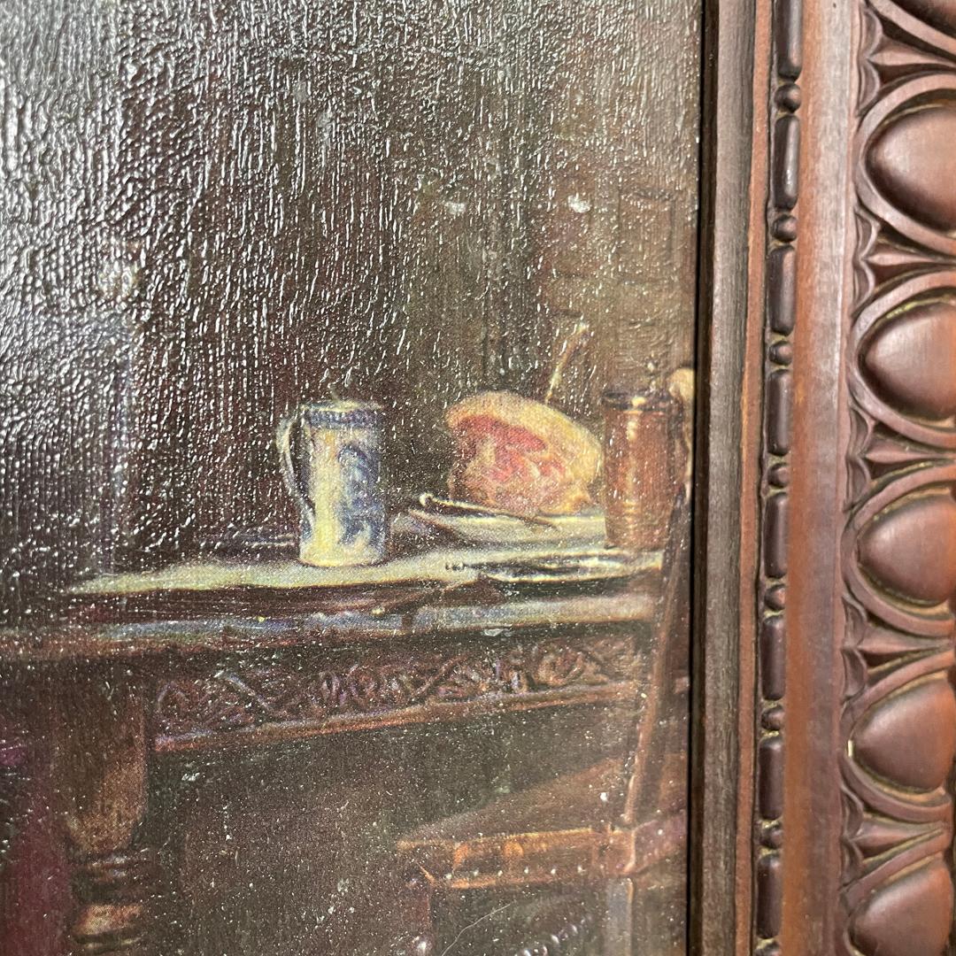 Quadro italiano di metà secolo moderno con cornice decorata in legno, anni '60 in vendita 5