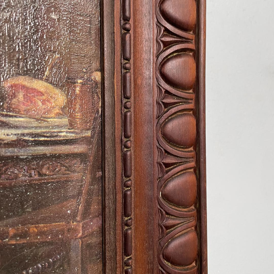 Quadro italiano di metà secolo moderno con cornice decorata in legno, anni '60 in vendita 9