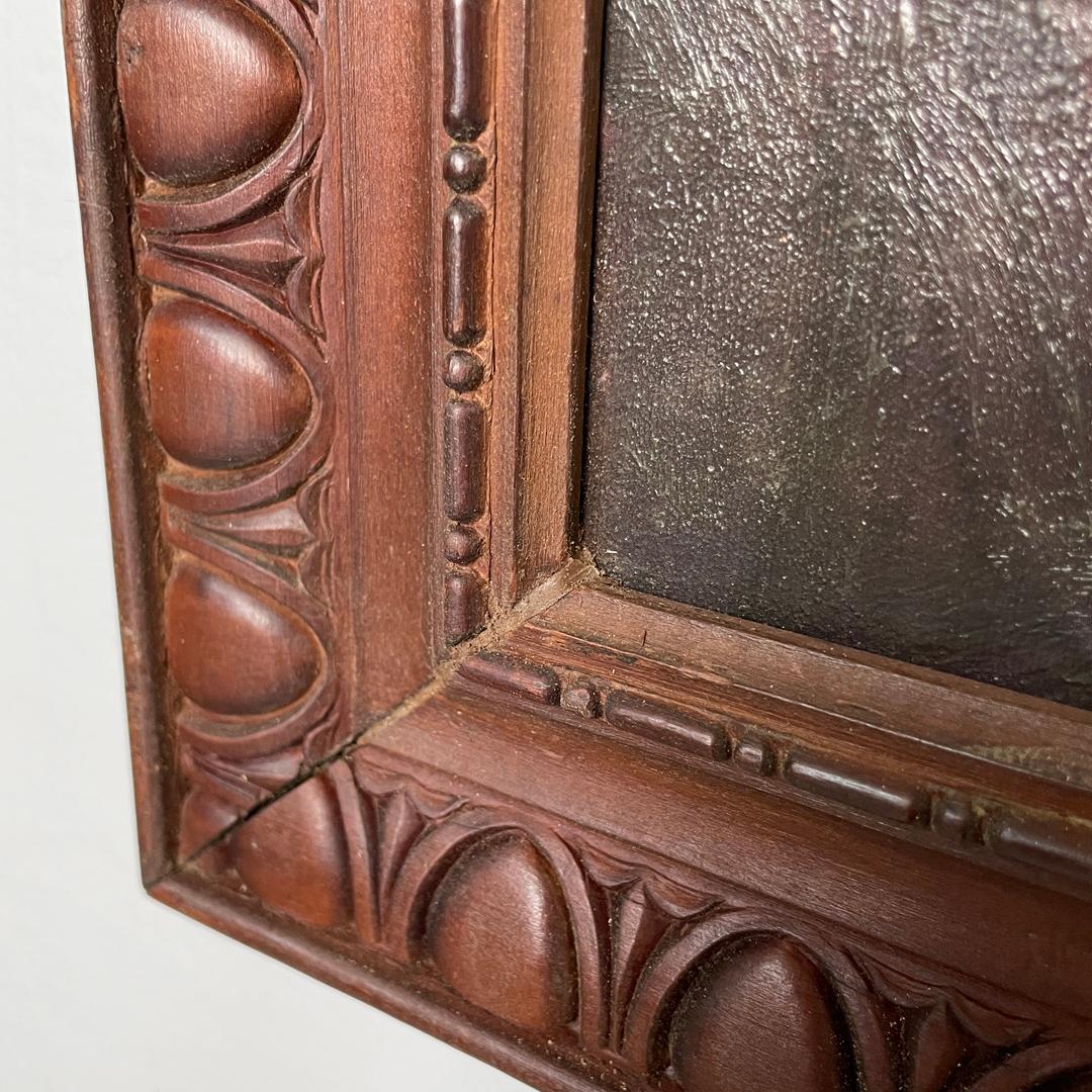 Quadro italiano di metà secolo moderno con cornice decorata in legno, anni '60 in vendita 10