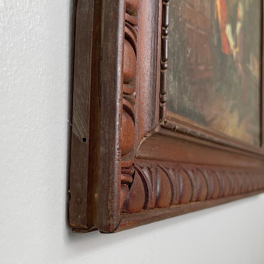 Quadro italiano di metà secolo moderno con cornice decorata in legno, anni '60 in vendita 11