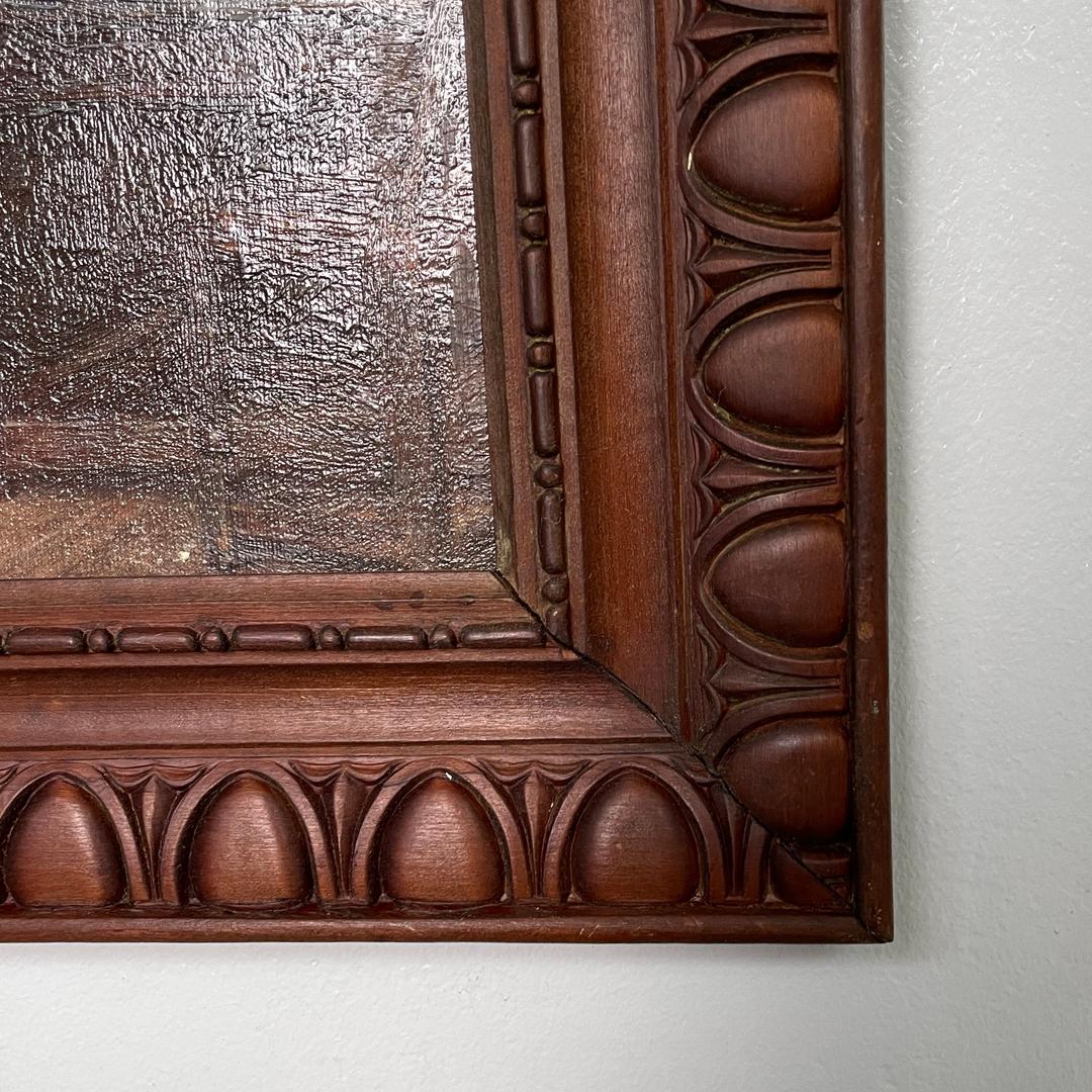 Quadro italiano di metà secolo moderno con cornice decorata in legno, anni '60 in vendita 12