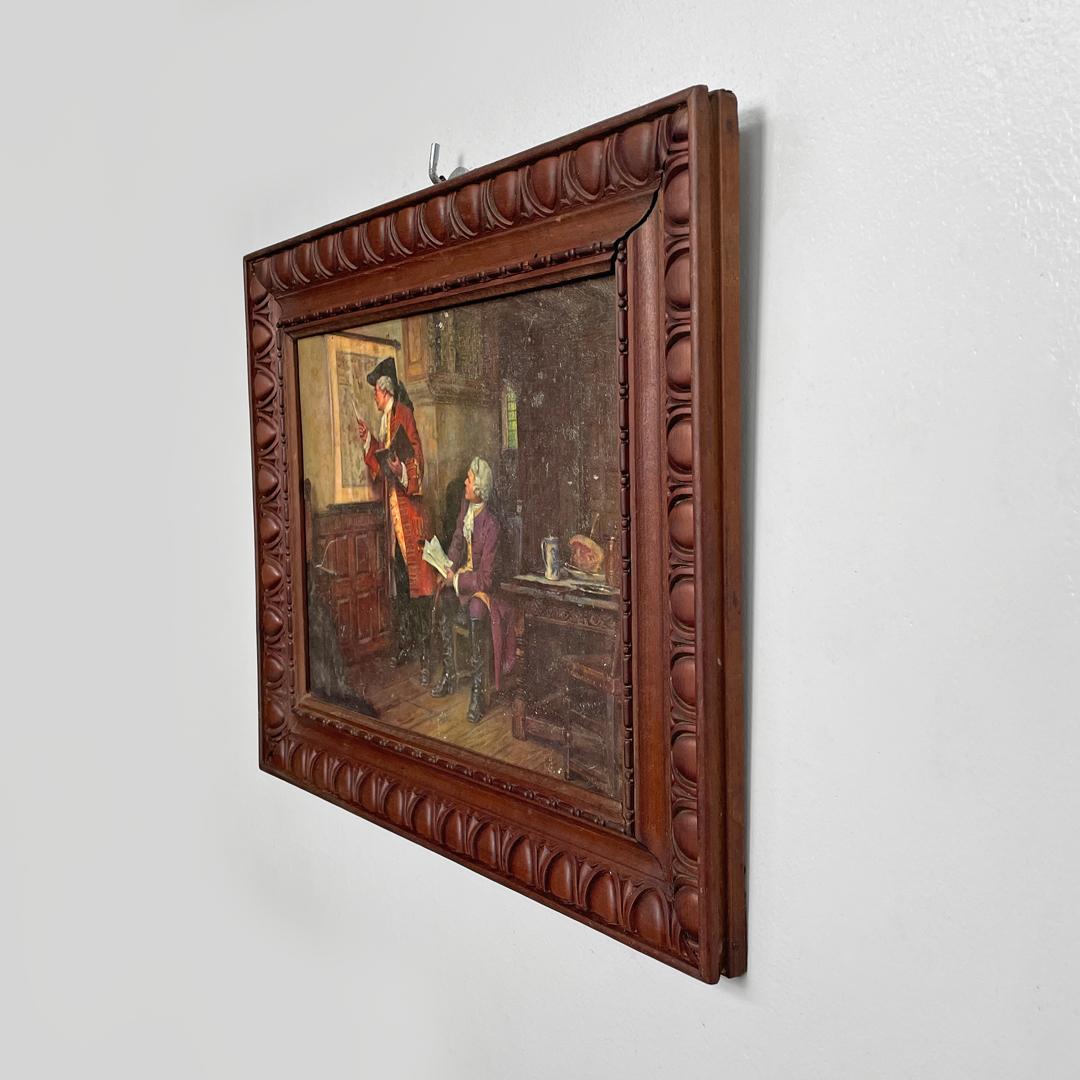 Metà XX secolo Quadro italiano di metà secolo moderno con cornice decorata in legno, anni '60 in vendita