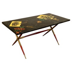 Italian Mid Century Modern Piero Fornasetti "Caccia" Coffee Table Milan 1955