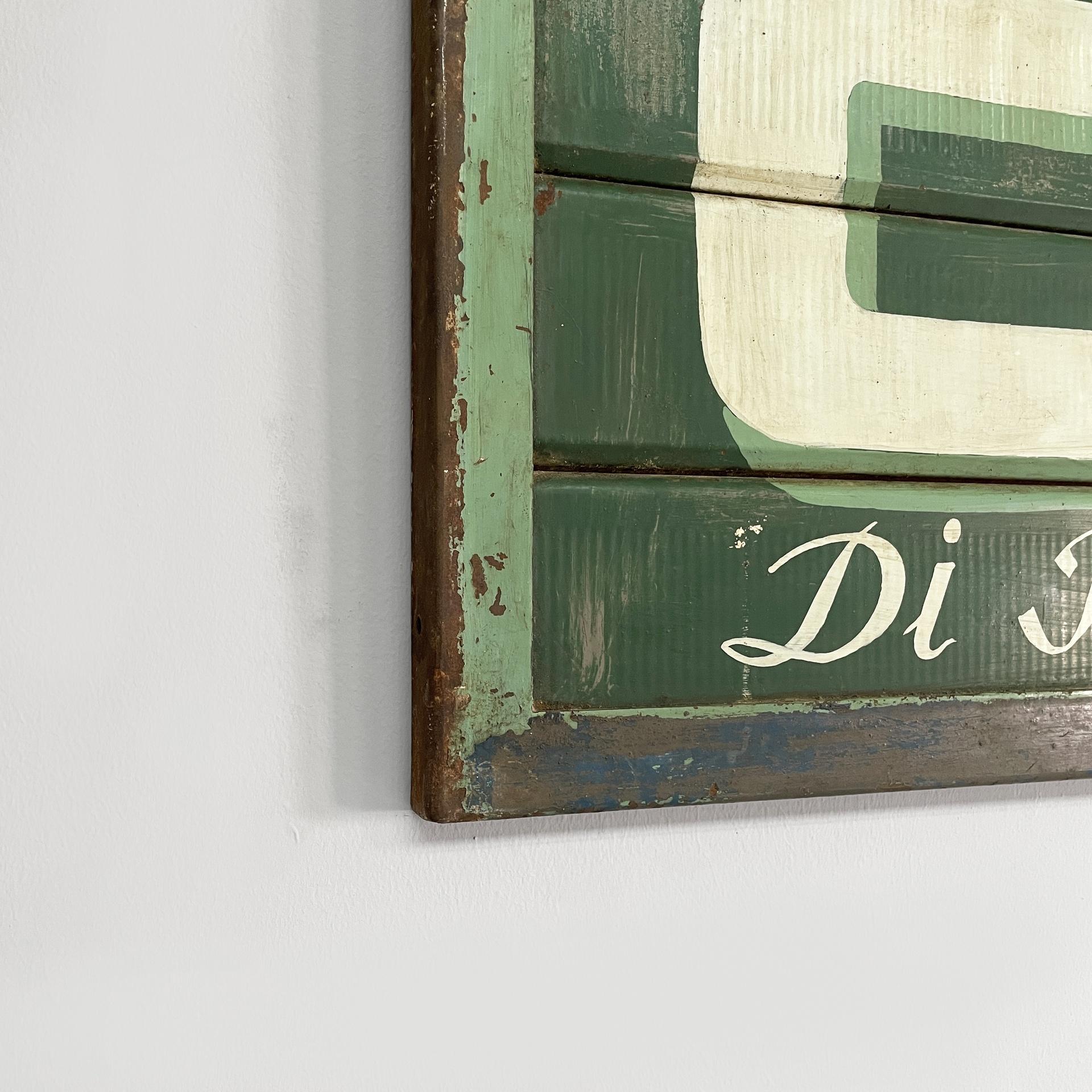 italien Enseigne publicitaire en métal pour le café Pierri's, Italie, milieu du siècle dernier, années 1950