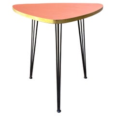 Italian Mid-Century Modern Pink Coffee Table with Metal Rod, 1960s