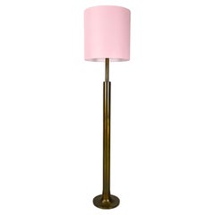 Italian mid-century modern Pink fabric bass Floor lamp Goffredo Reggiani, 1970s