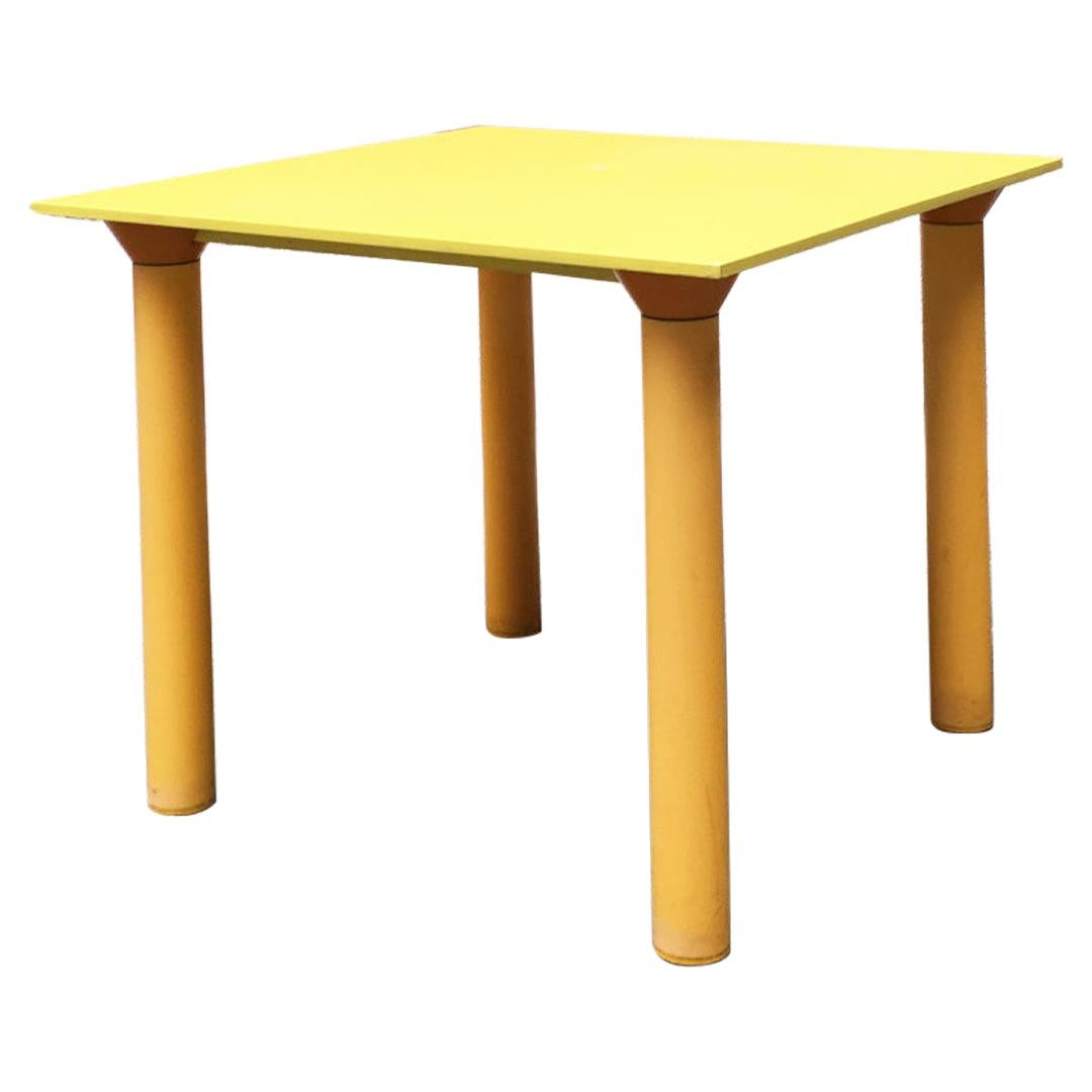 Italian Mid-Century Modern Plastic Yellow Table by Kartell, 1970s