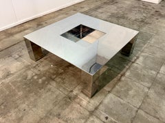 Mesa de centro italiana de estilo «Mid-Century Modern» de acero pulido, de los años 70