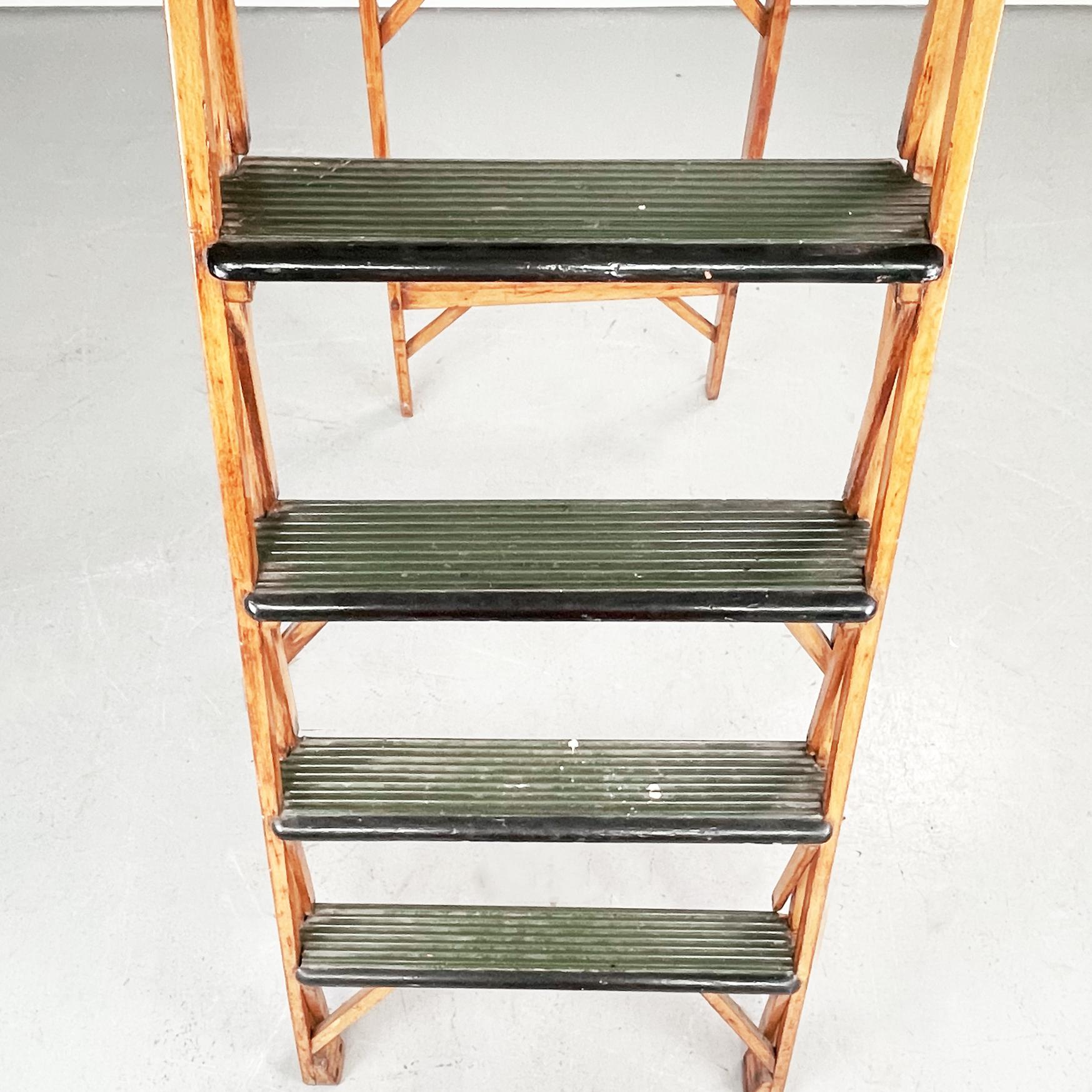 Italian Mid-Century Modern Polished Wooden Step Ladder Stair by Scorta, 1950s 6
