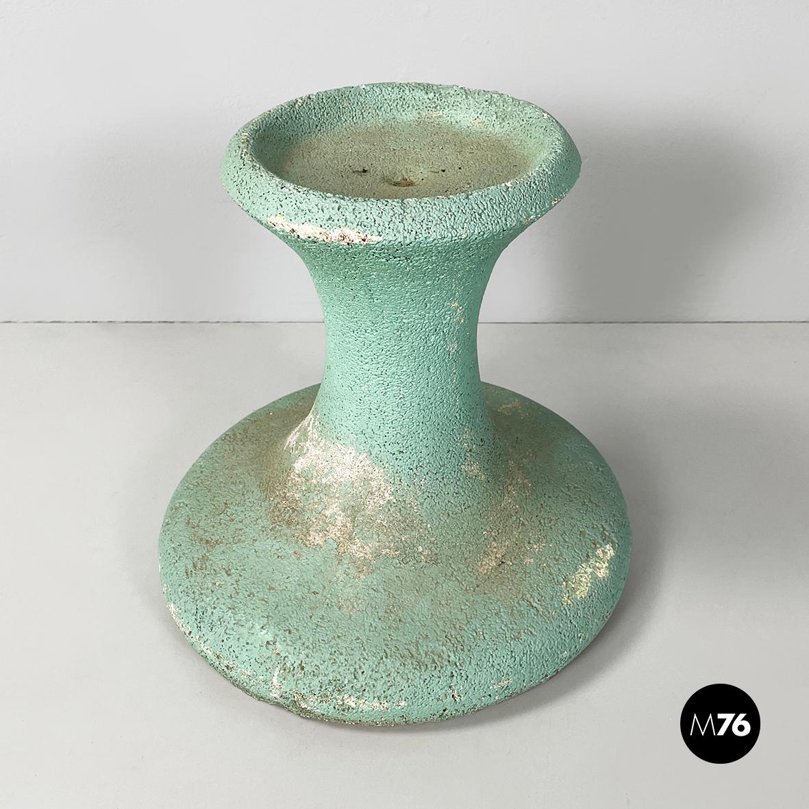 Mid-Century Modern Porte-pot italien moderne du milieu du siècle en béton vert d'eau, années 1950 en vente