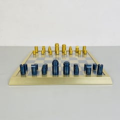 Italian Mid-Century Modern Professional Chess Board with Pawns, 1980s