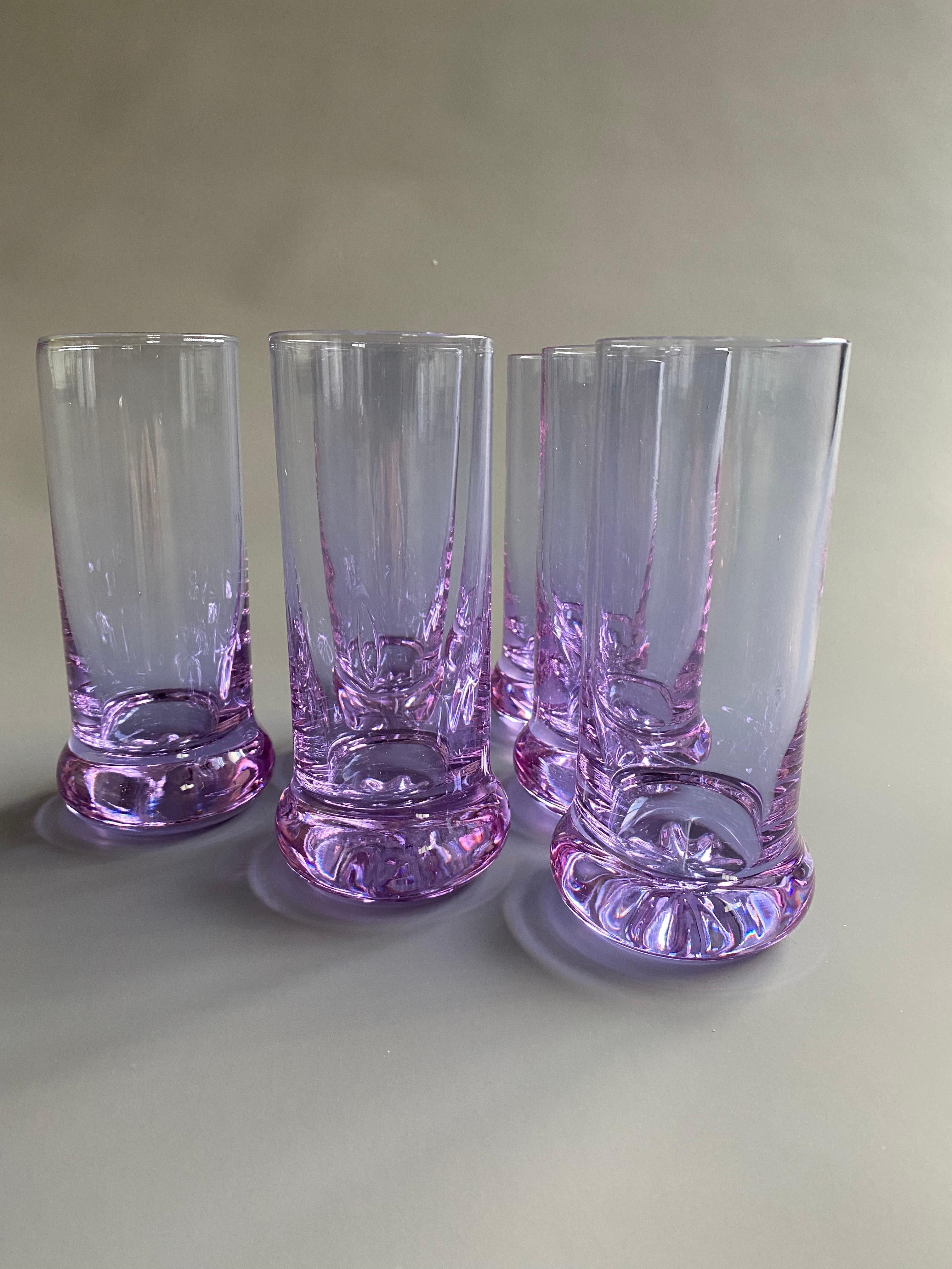 Italian Mid-Century Modern Purple Long Drink Glasses by Arnolfo di Cambio For Sale 8