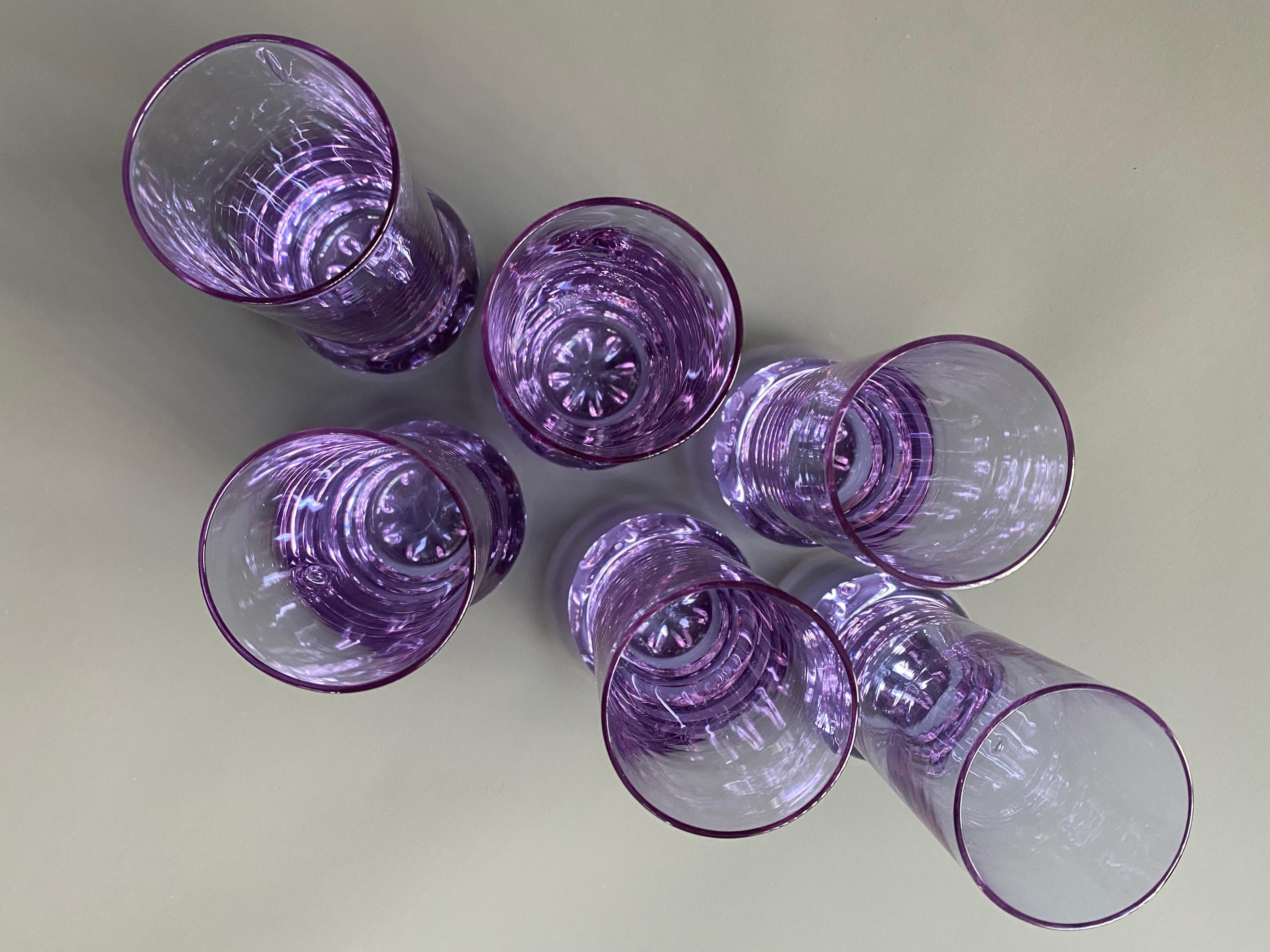 Italienische lila Mid-Century-Modern-Getränkegläser von Arnolfo di Cambio im Angebot 2