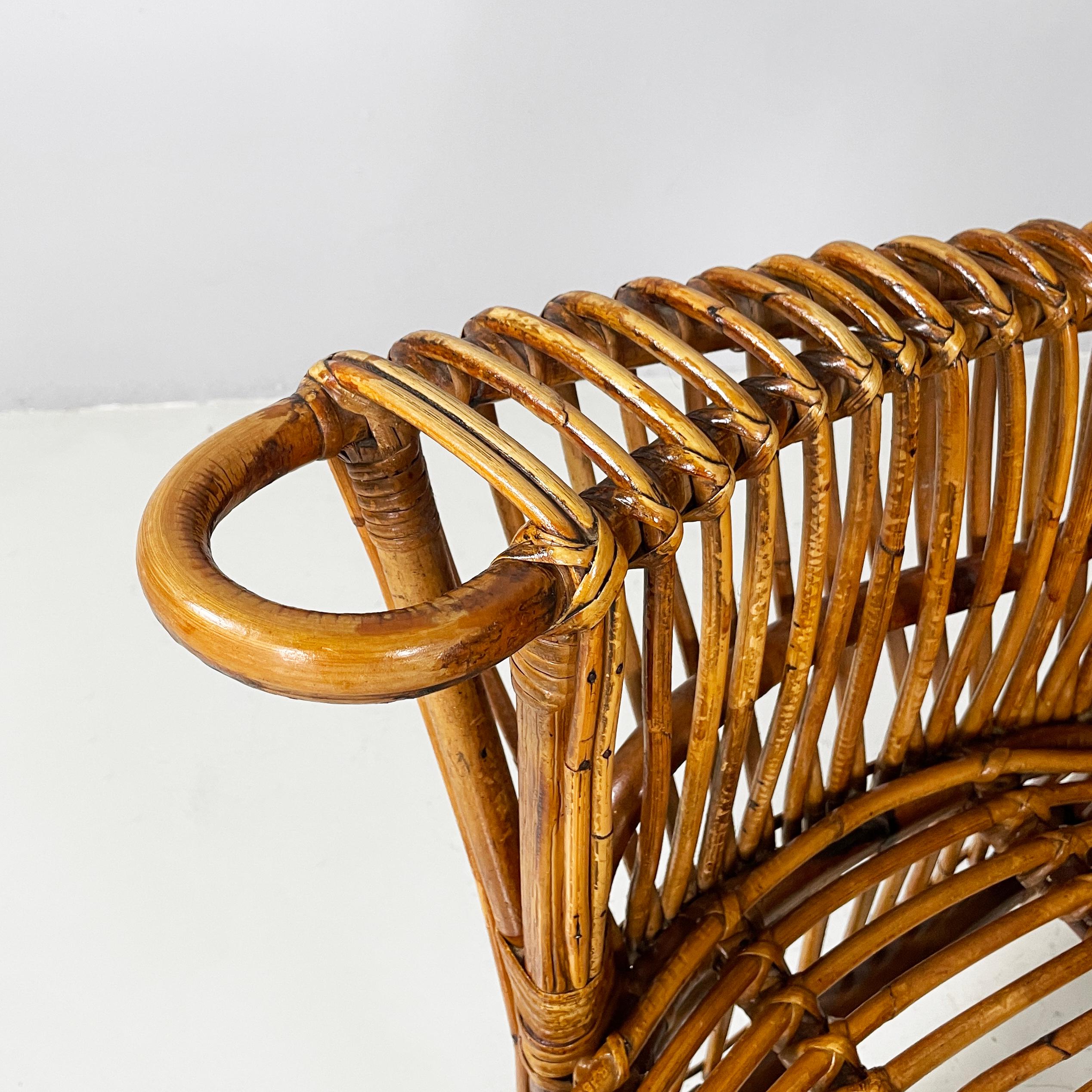 Italian mid-century modern rattan armchair by Antonio Dal Vera, 1960s For Sale 4