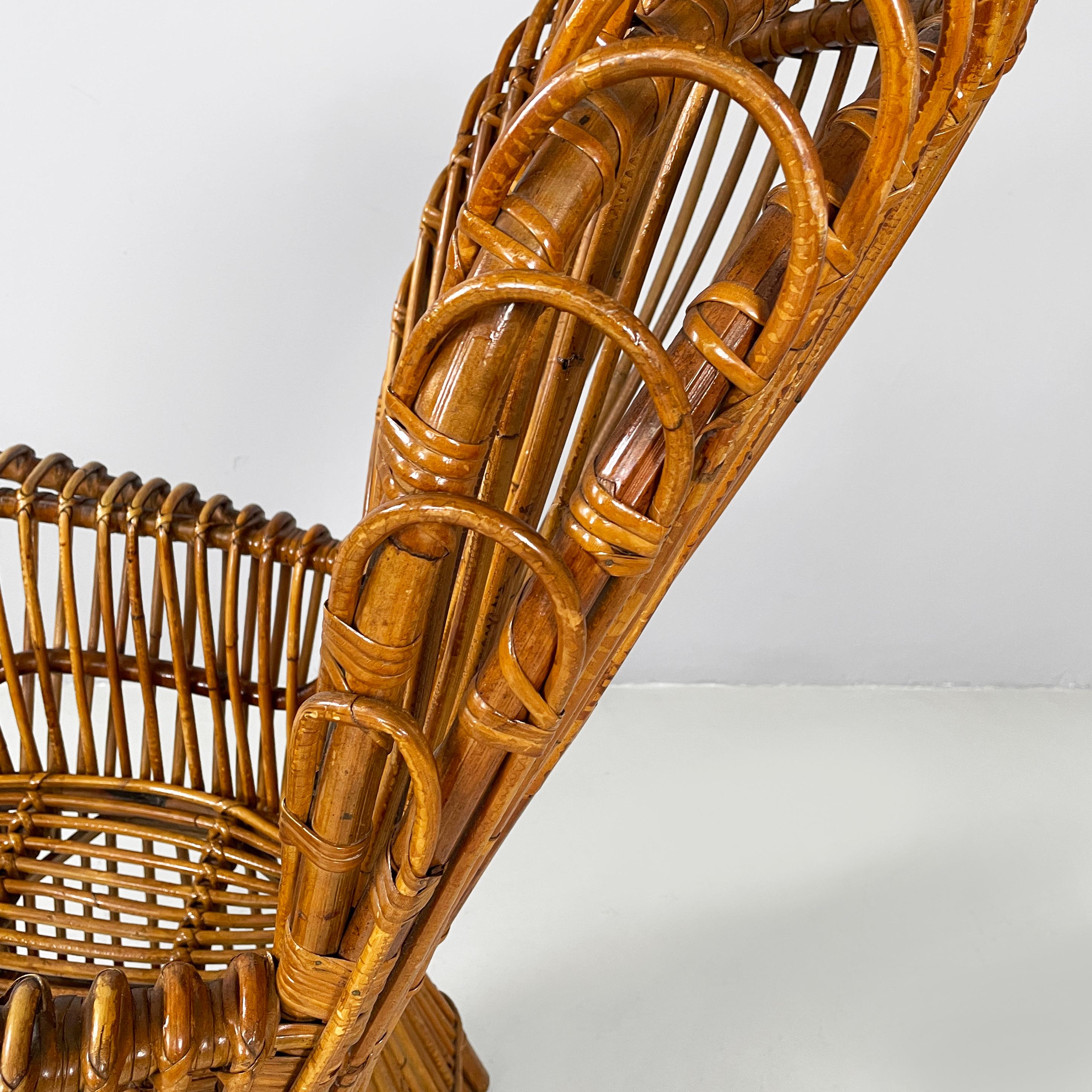 Italian mid-century modern rattan armchair by Antonio Dal Vera, 1960s For Sale 7
